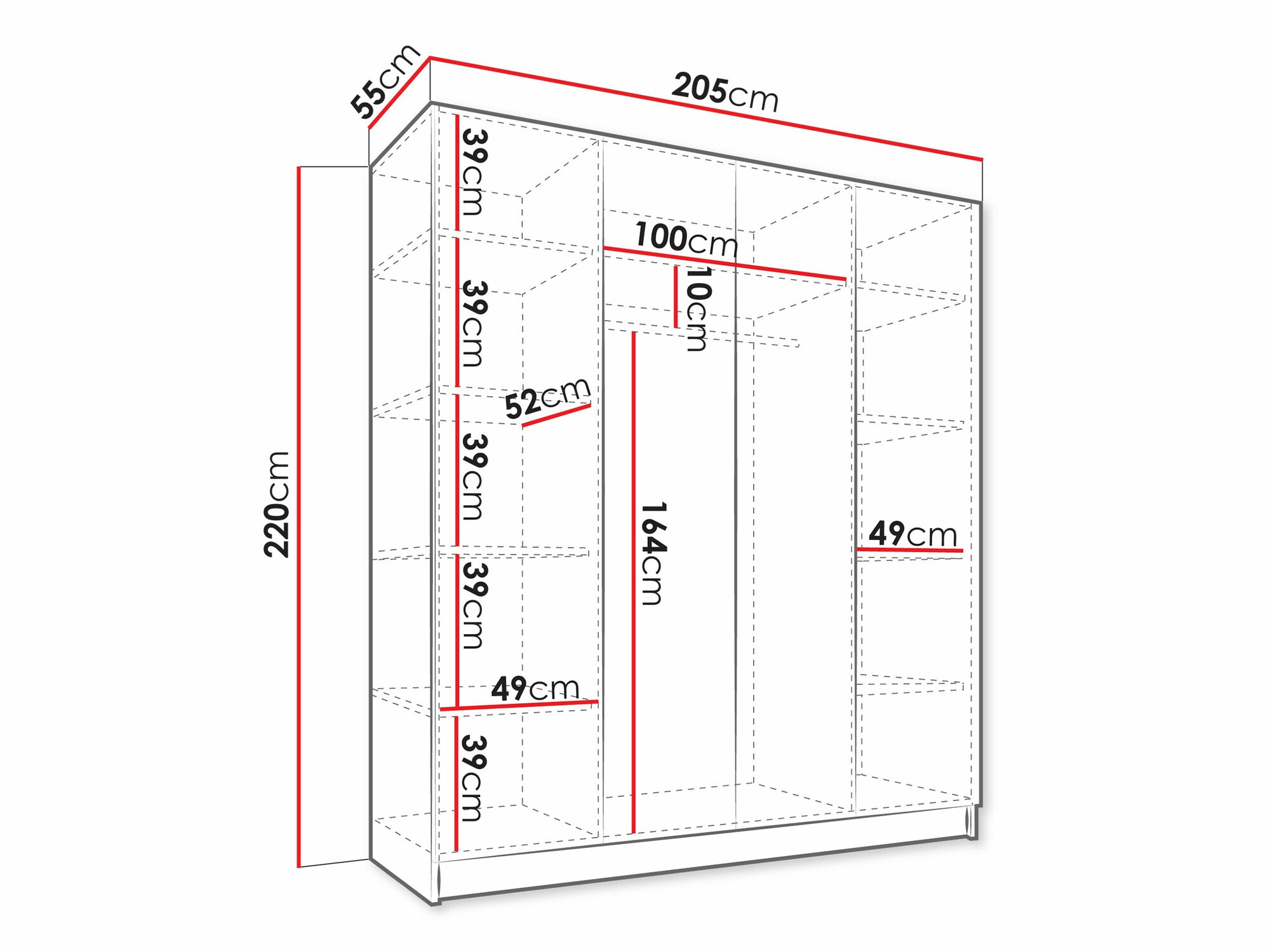 Gardróbszekrény Lunole 107 (Artisan tölgy + Fekete)
