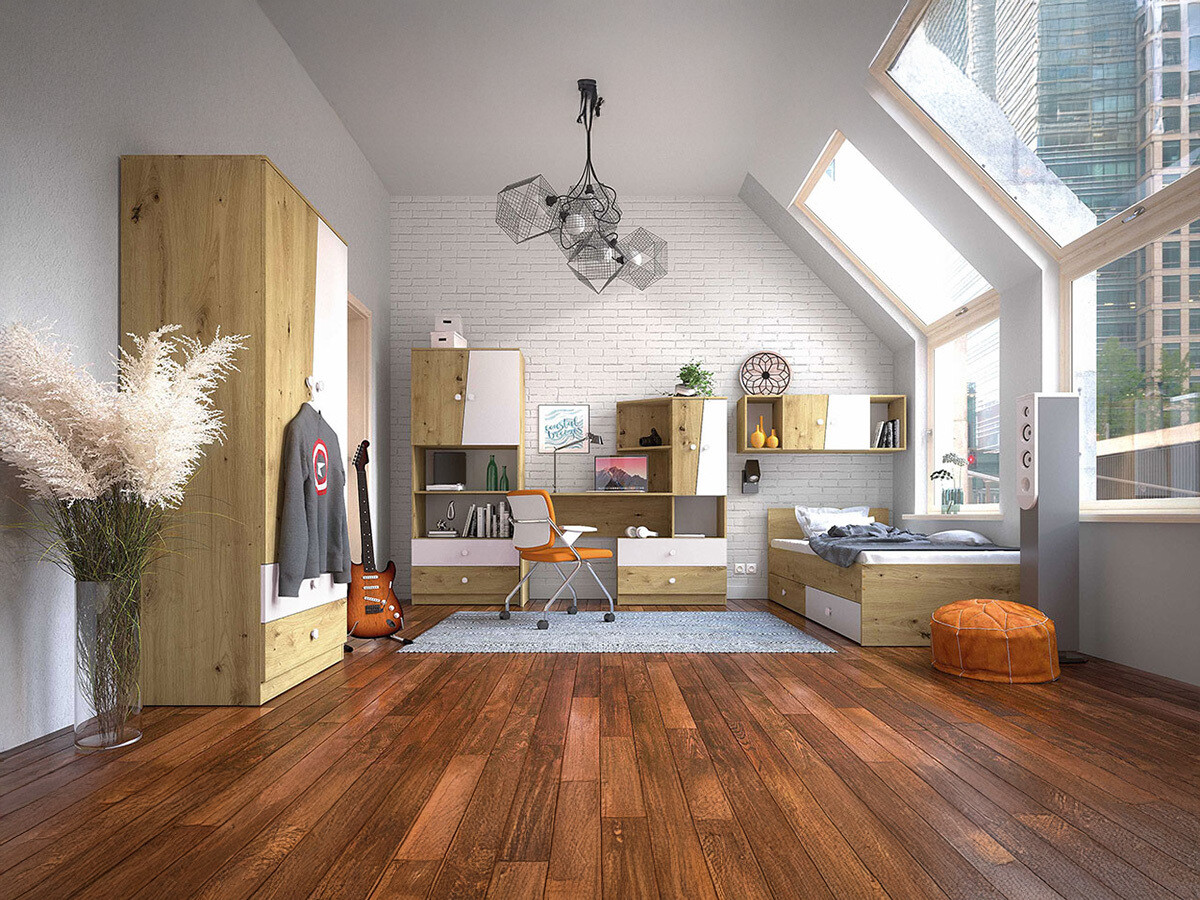 Bútorkészlet Almira 114 (Artisan tölgy + Fehér)