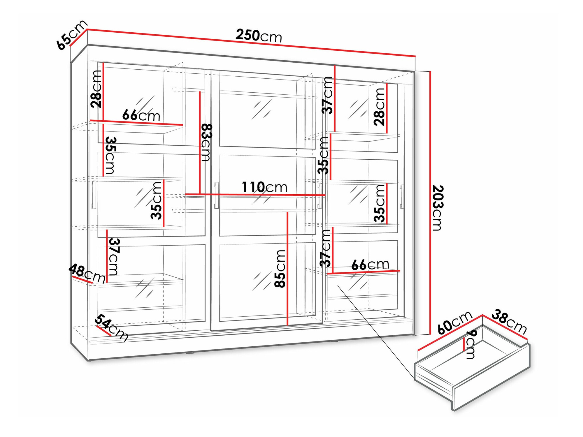 Gardróbszekrény Comfivo Opus (Fekete)