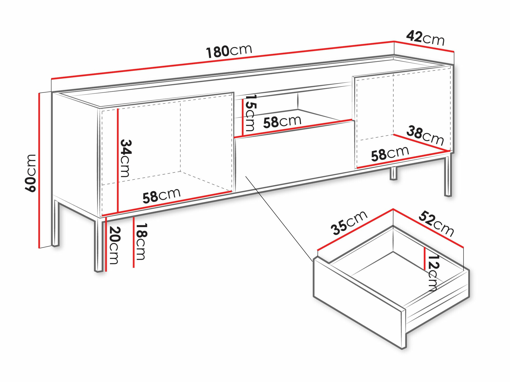 TV-állvány Lunole 109 (Kasmír)