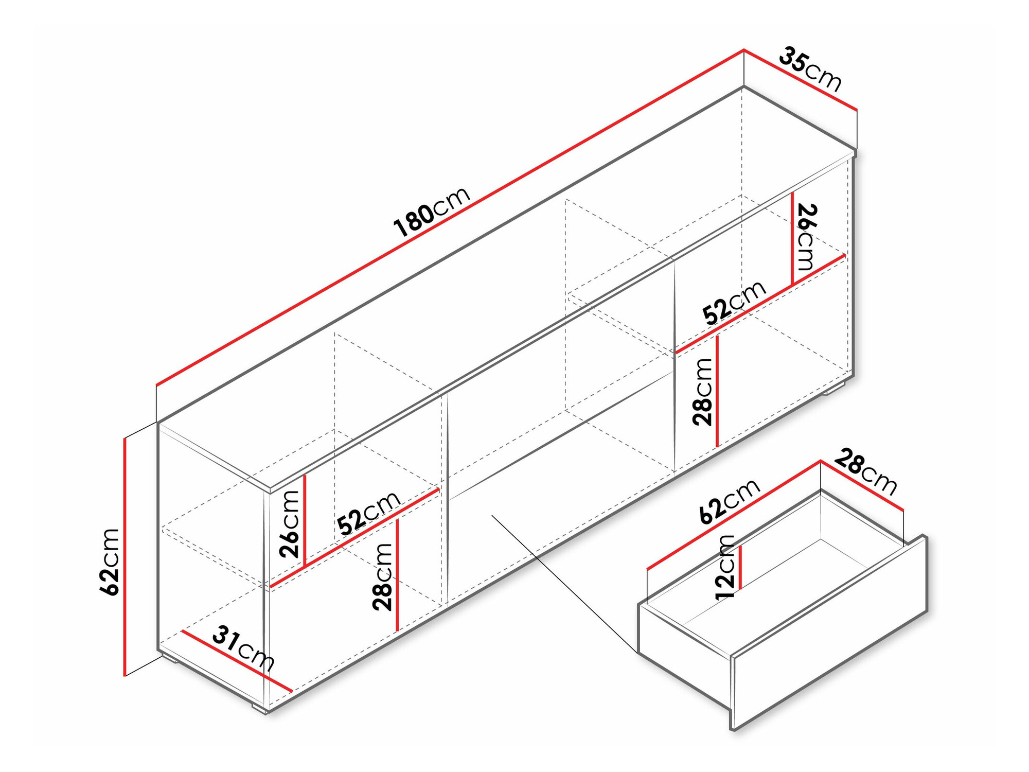 TV-állvány Sarasota 190 (Grafit)