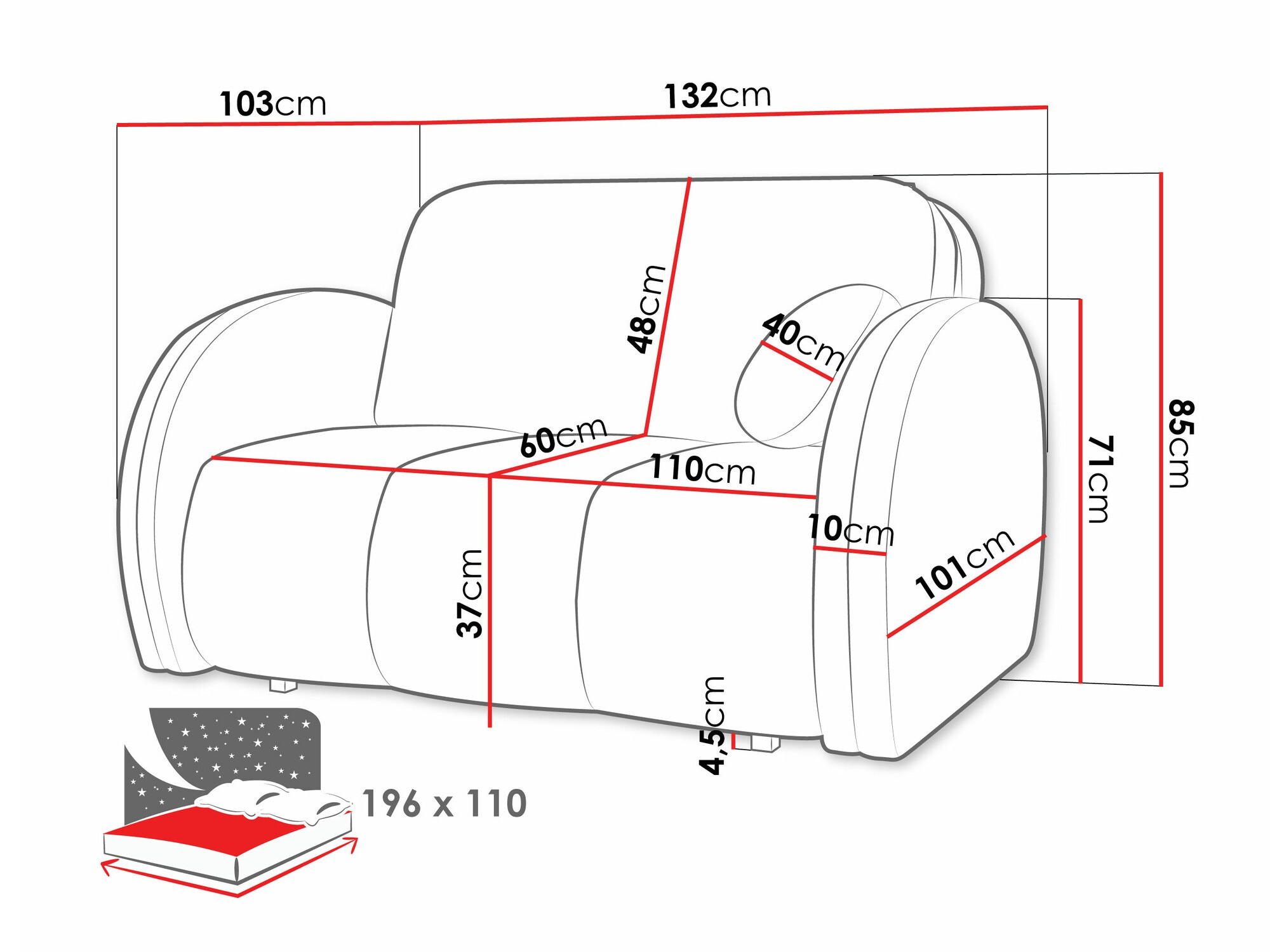 Kanapéágy Citral II (Velo 621)