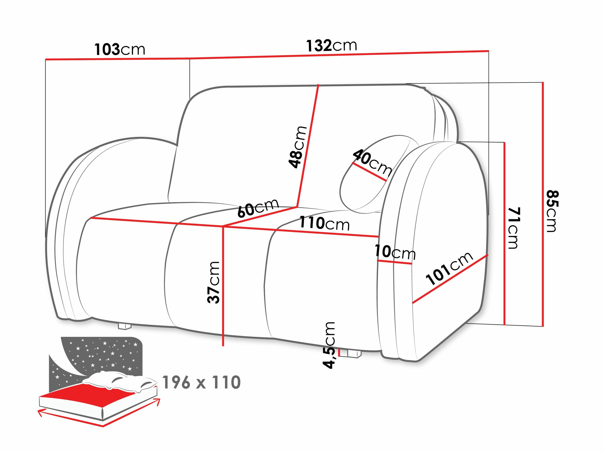 Kanapéágy Citral II (Velo 623)