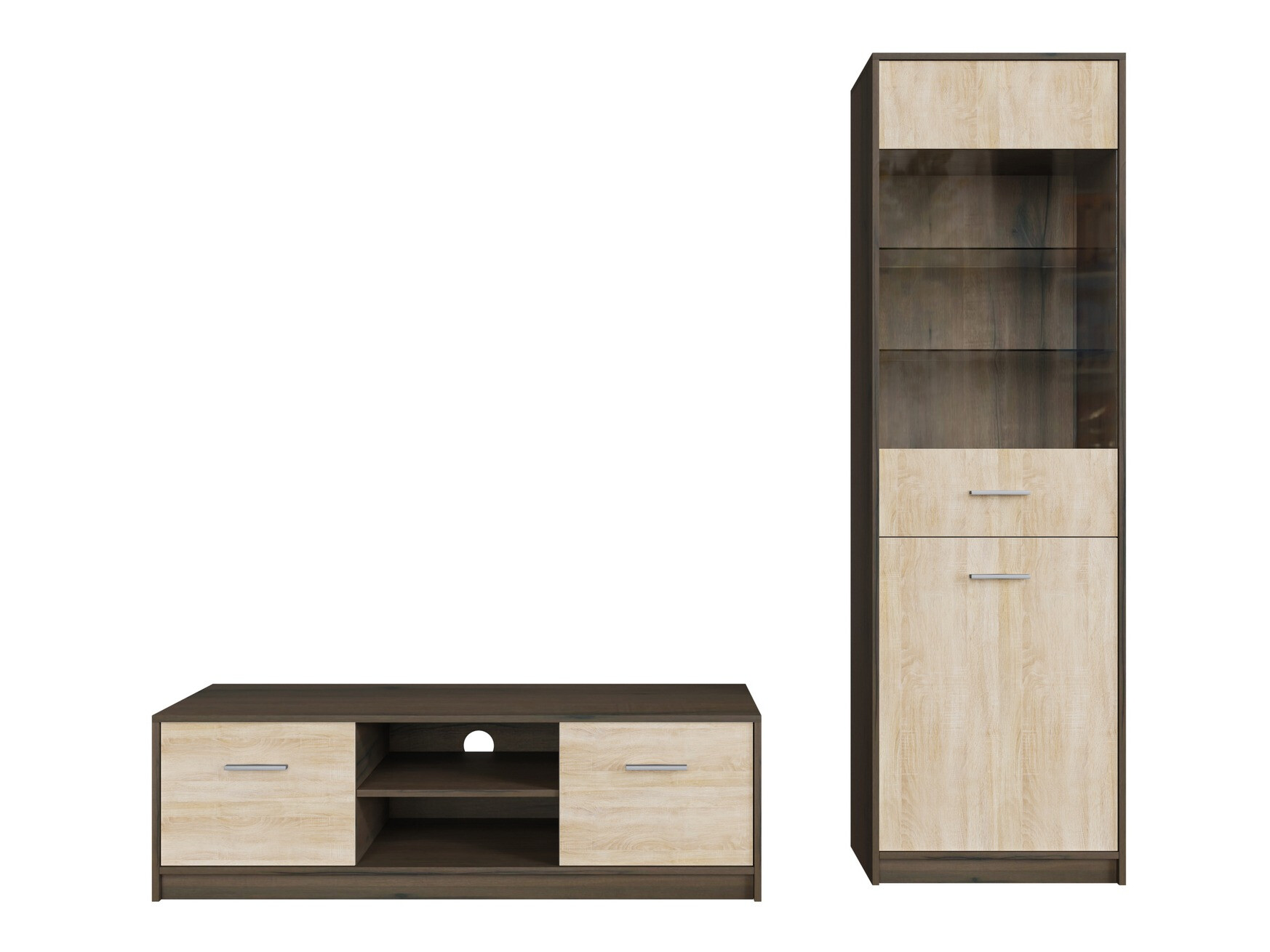 Nappali szett Novsore 161 (Sötét tölgy + Sonoma tölgy)