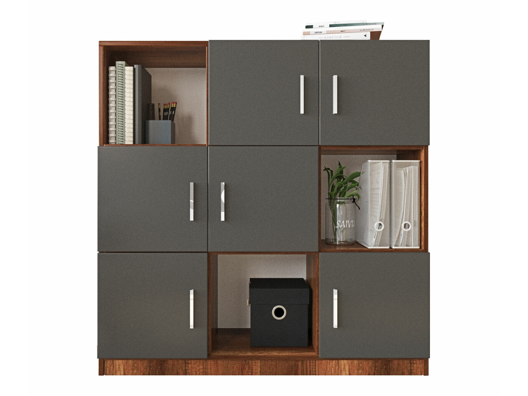 Szekrény Kailua 2422 (Antracit + Dió)