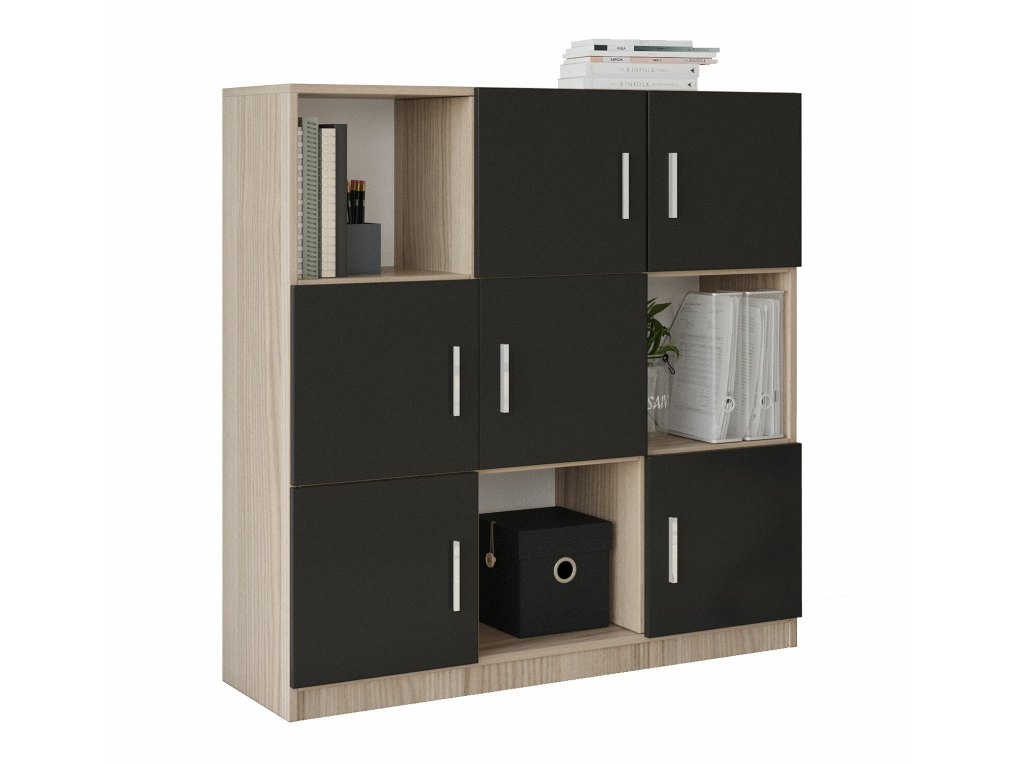 Szekrény Kailua 2422 (Fekete + Tölgy)