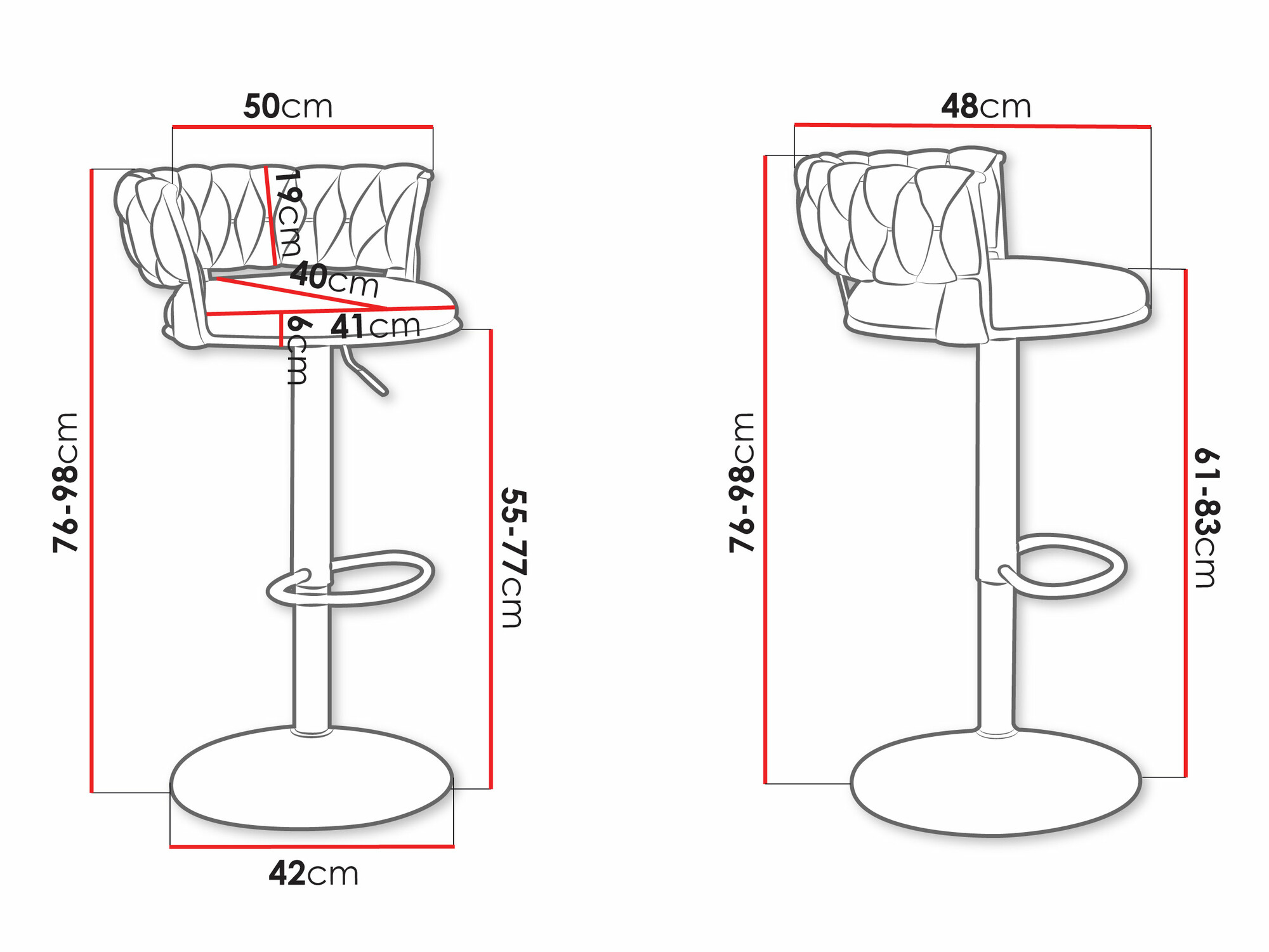 Bárszék Comfivo Hilaritas III (Ezüst + Szürke)