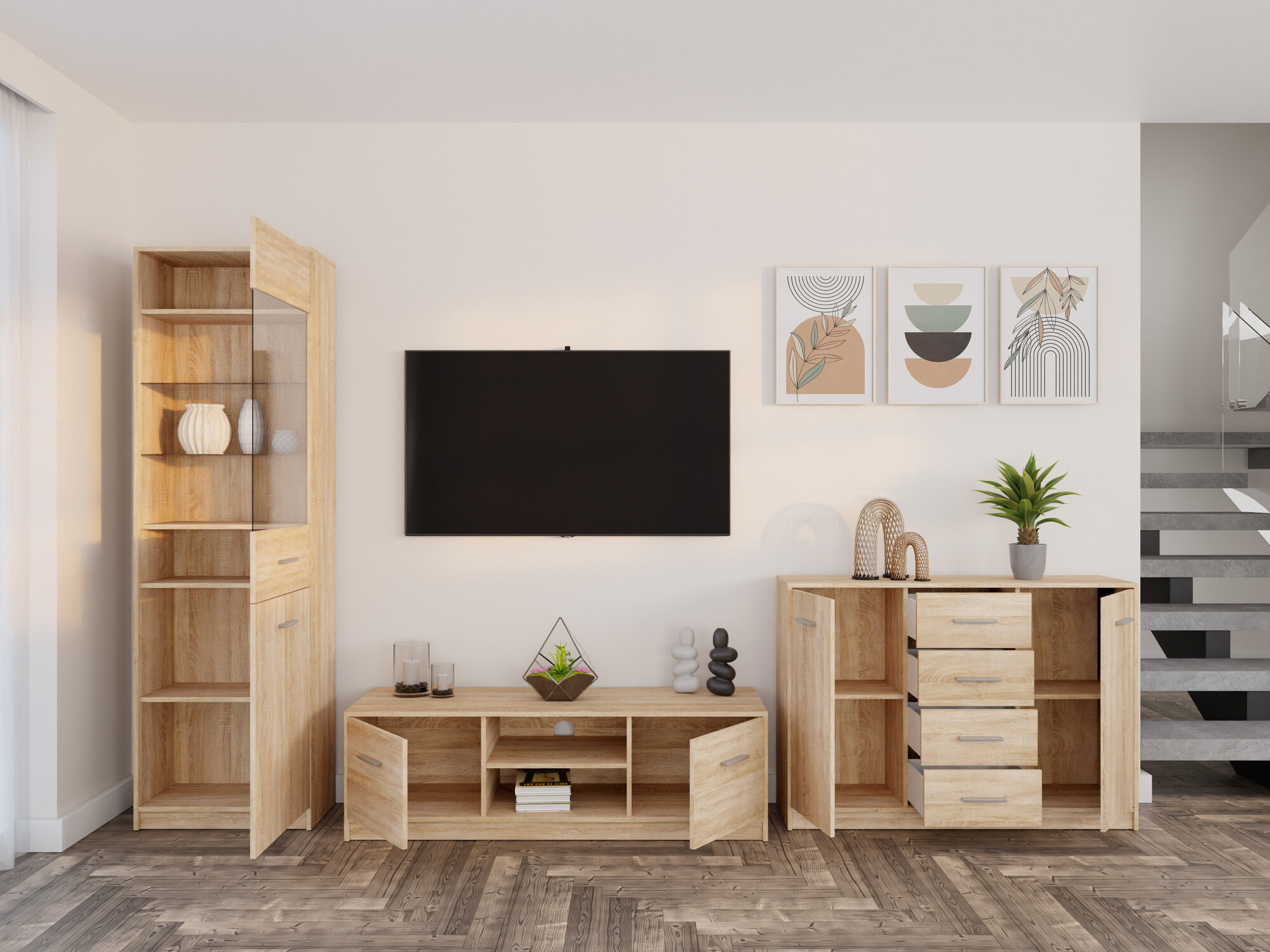 Nappali szett Novsore 162 (Sonoma tölgy)