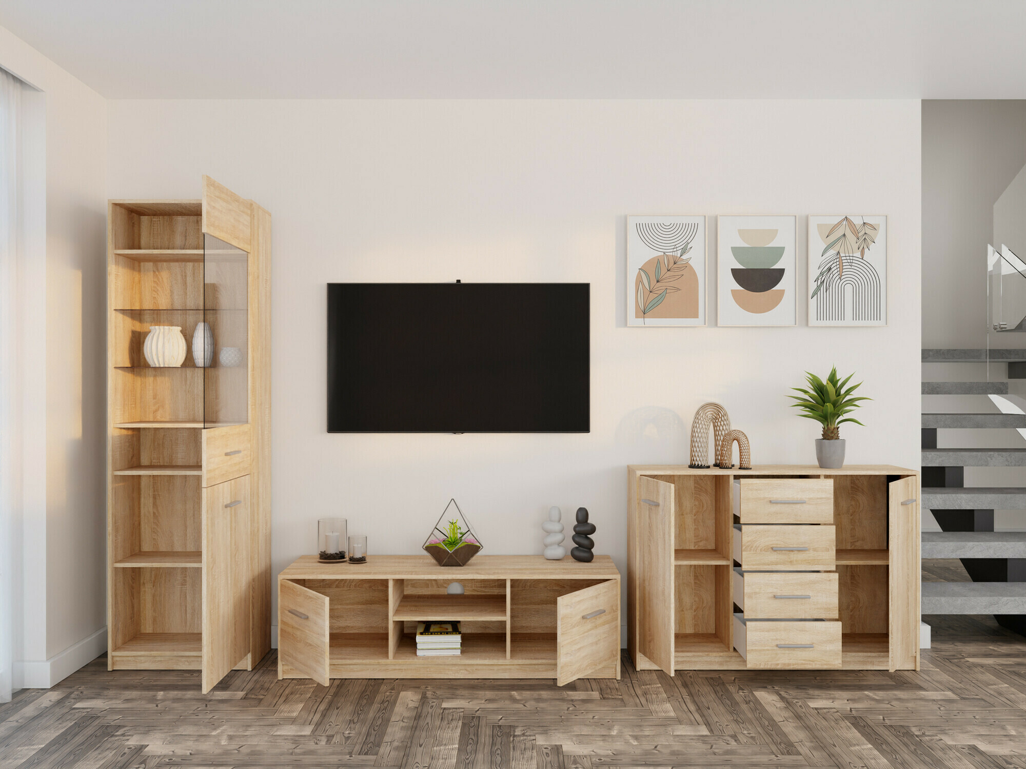 Nappali szett Novsore 162 (Sonoma tölgy)