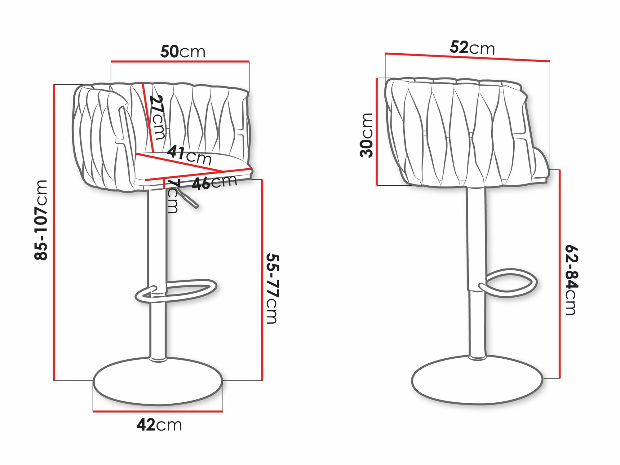 Bárszék Comfivo 435 (Fekete)