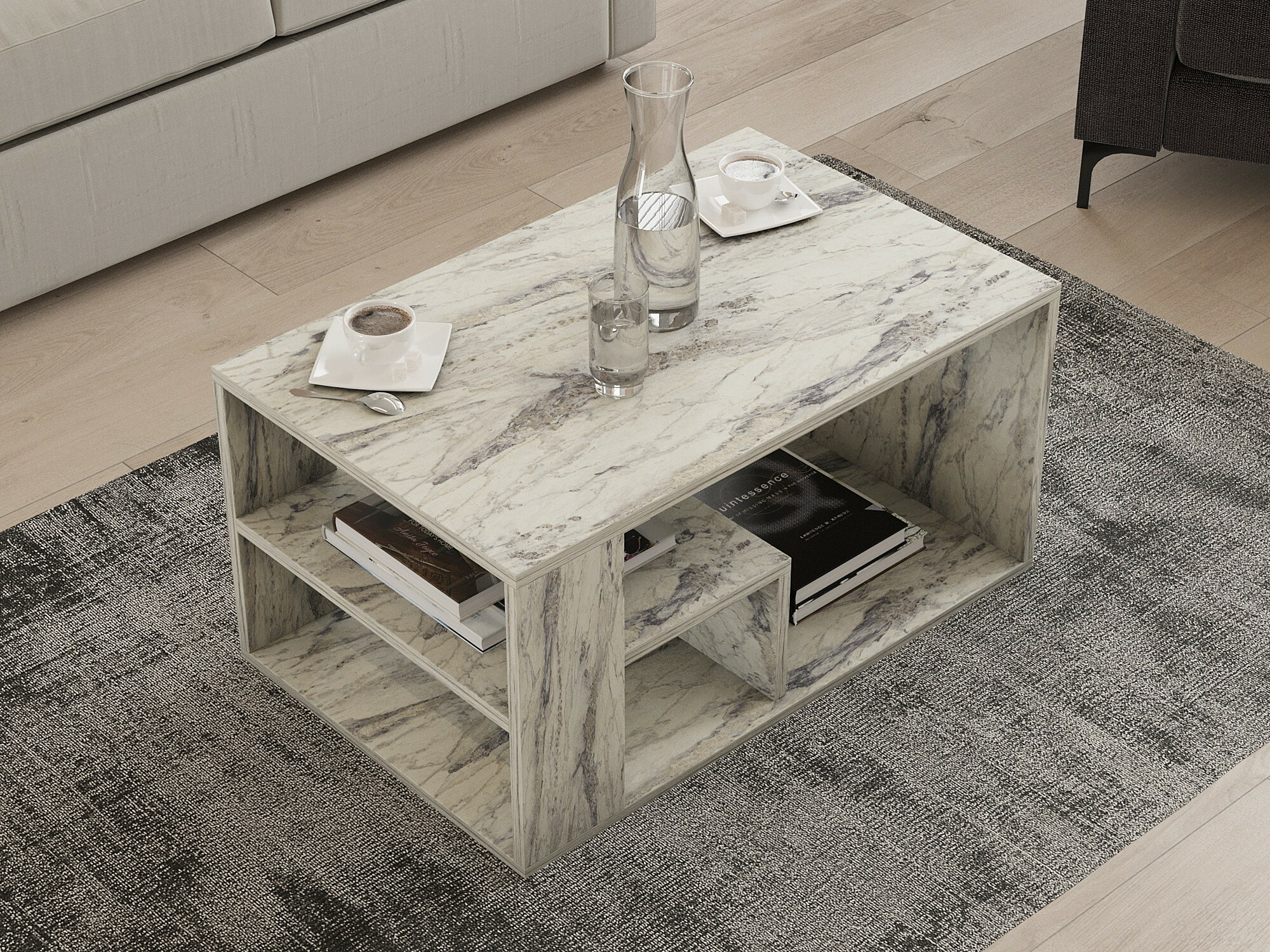 Dohányzóasztal Kailua 2435 (Fehér márvány)