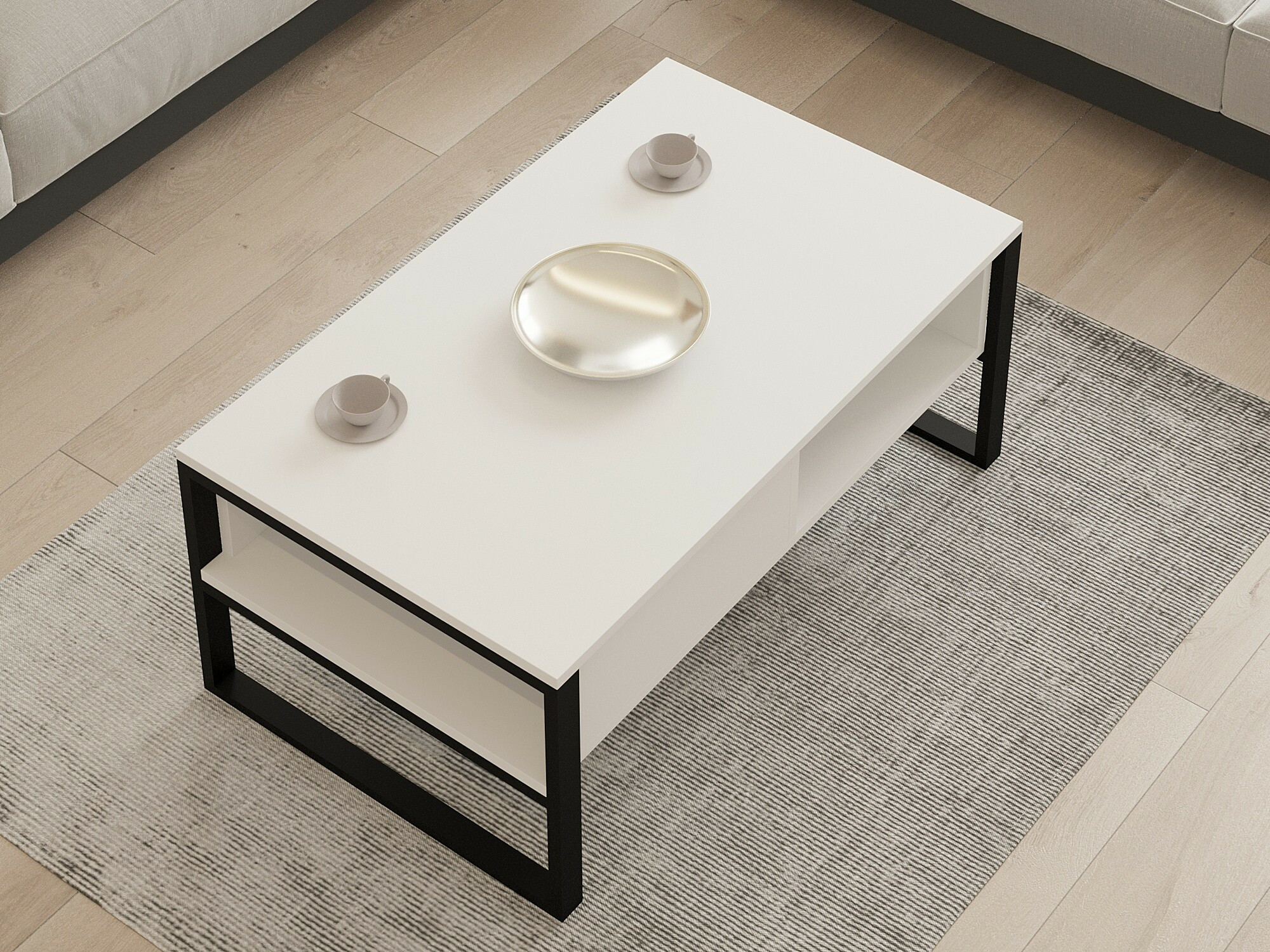 Dohányzóasztal Kailua 2687 (Fehér + Fekete)