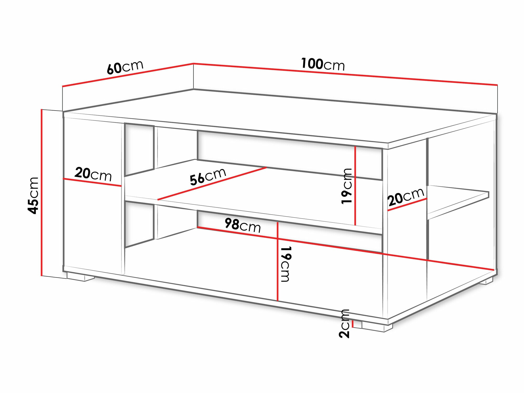 Dohányzóasztal Sarasota 187 (Grafit)