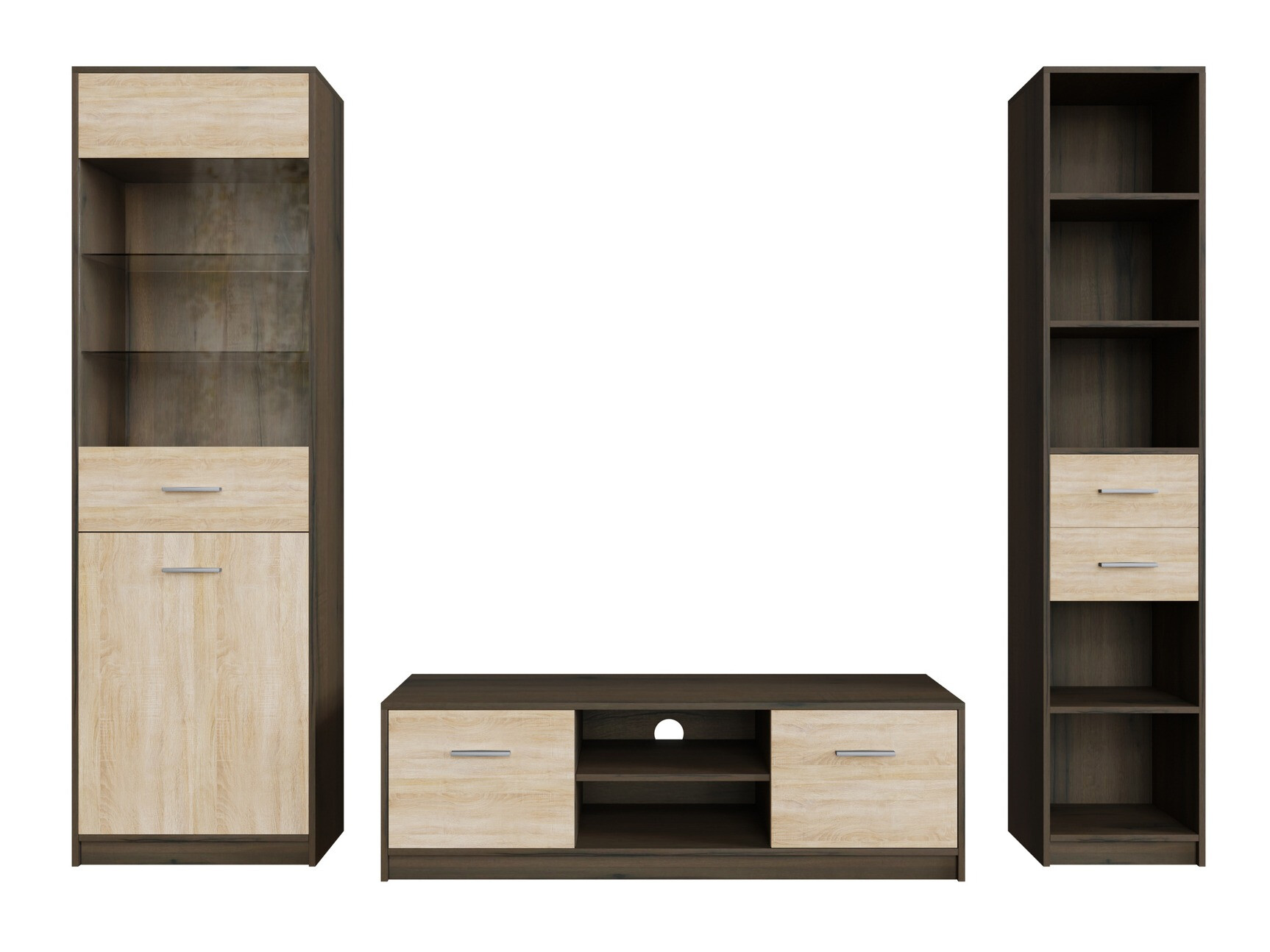 Nappali szett Novsore 163 (Sötét tölgy + Sonoma tölgy)