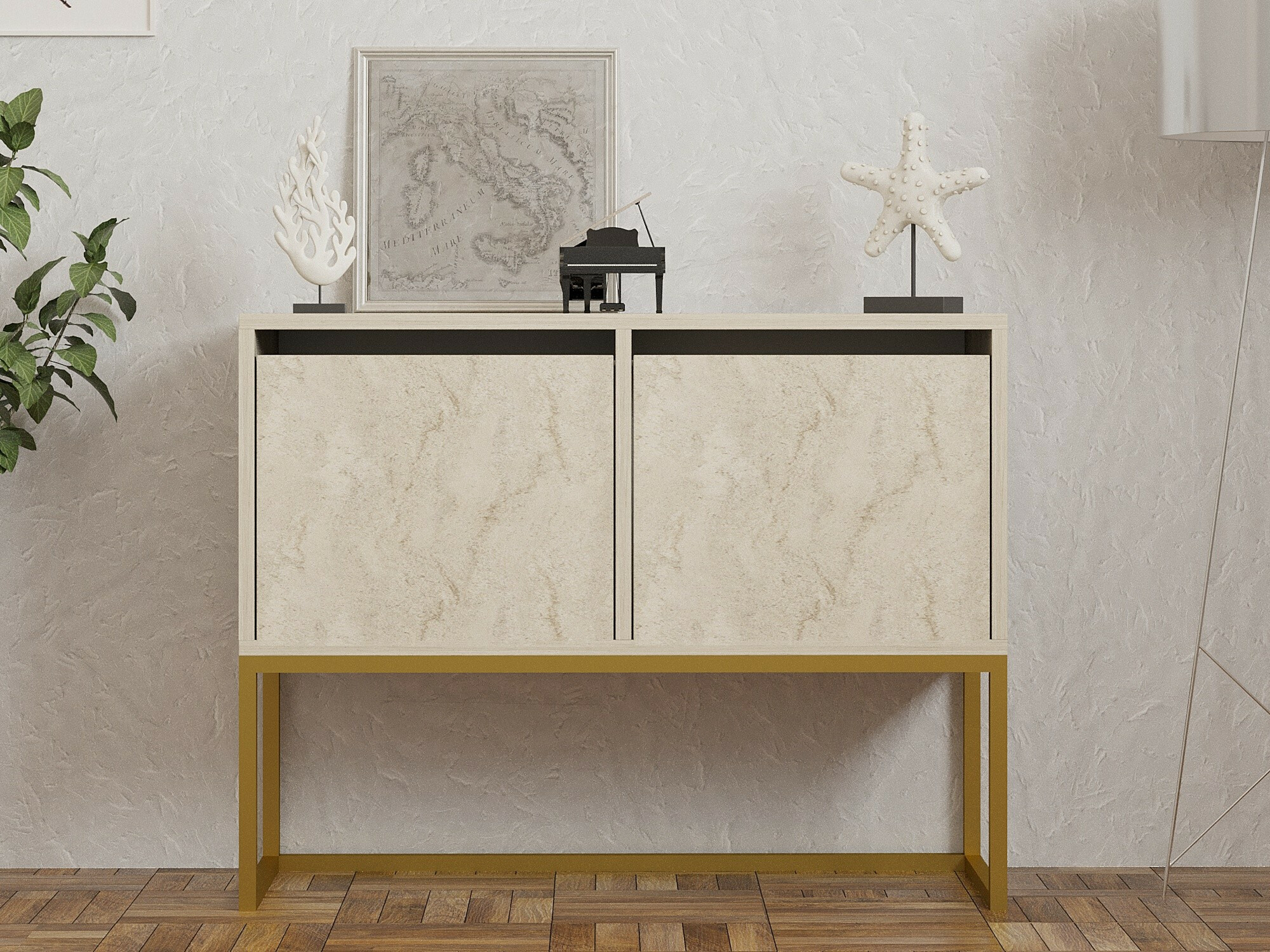 Szekrény Kailua 2440 (Könnyű travertin)