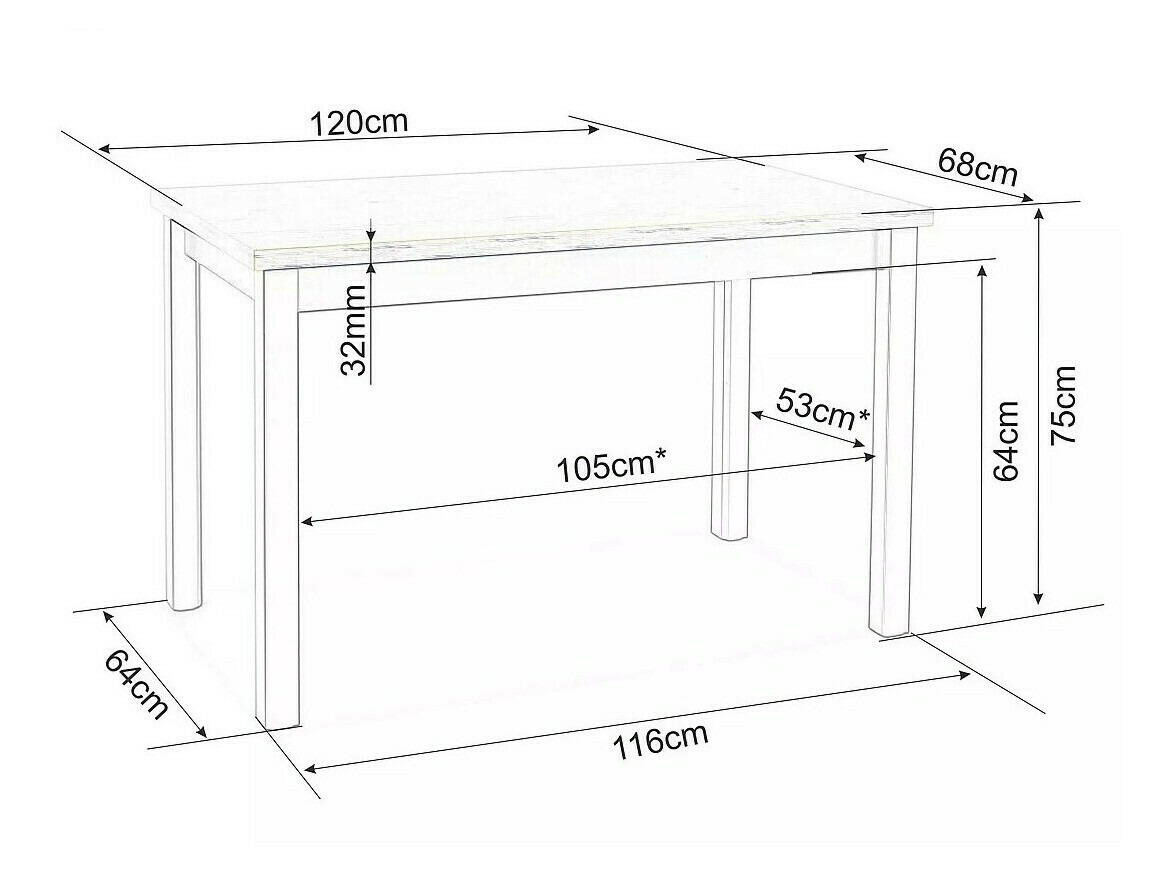 Asztal Detroit 345 (Tölgy + Kasmír)