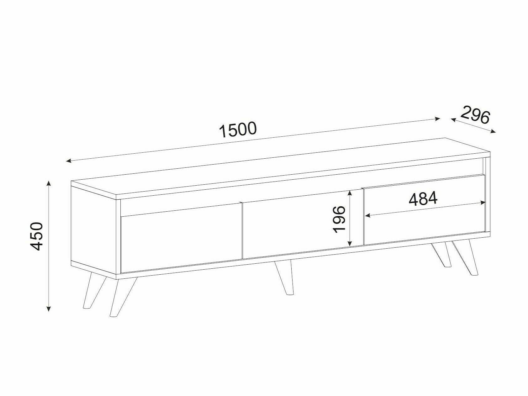 TV-állvány Kailua 1956 (Fehér + Antracit)