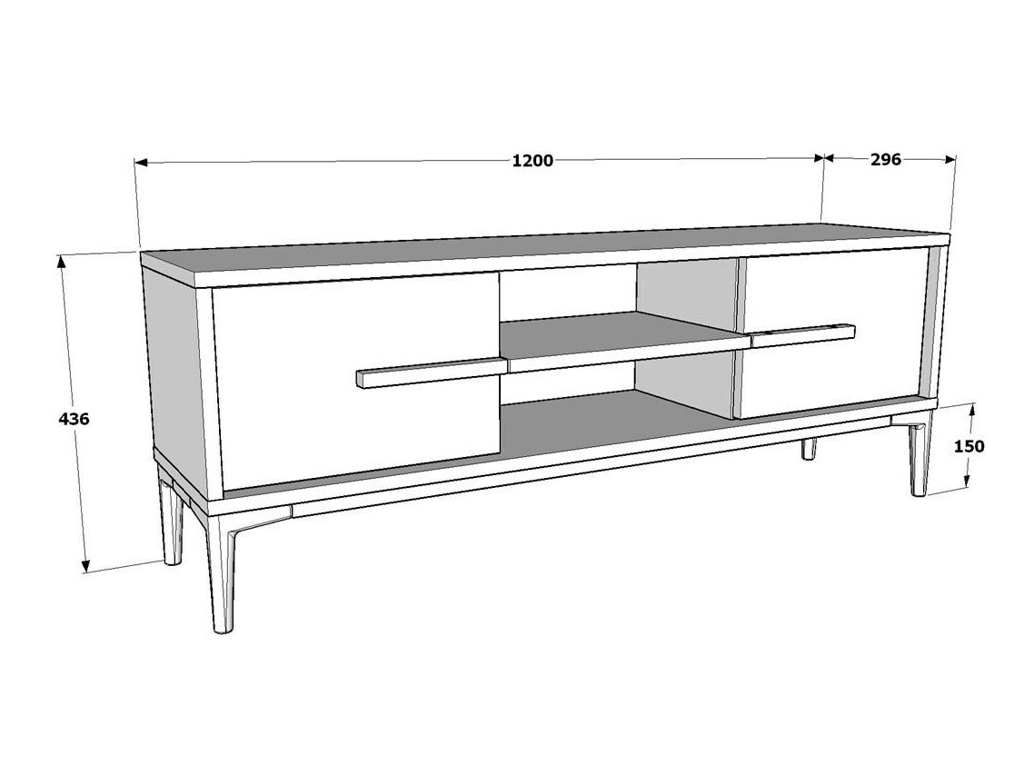 TV-állvány Kailua 2449 (Fehér)