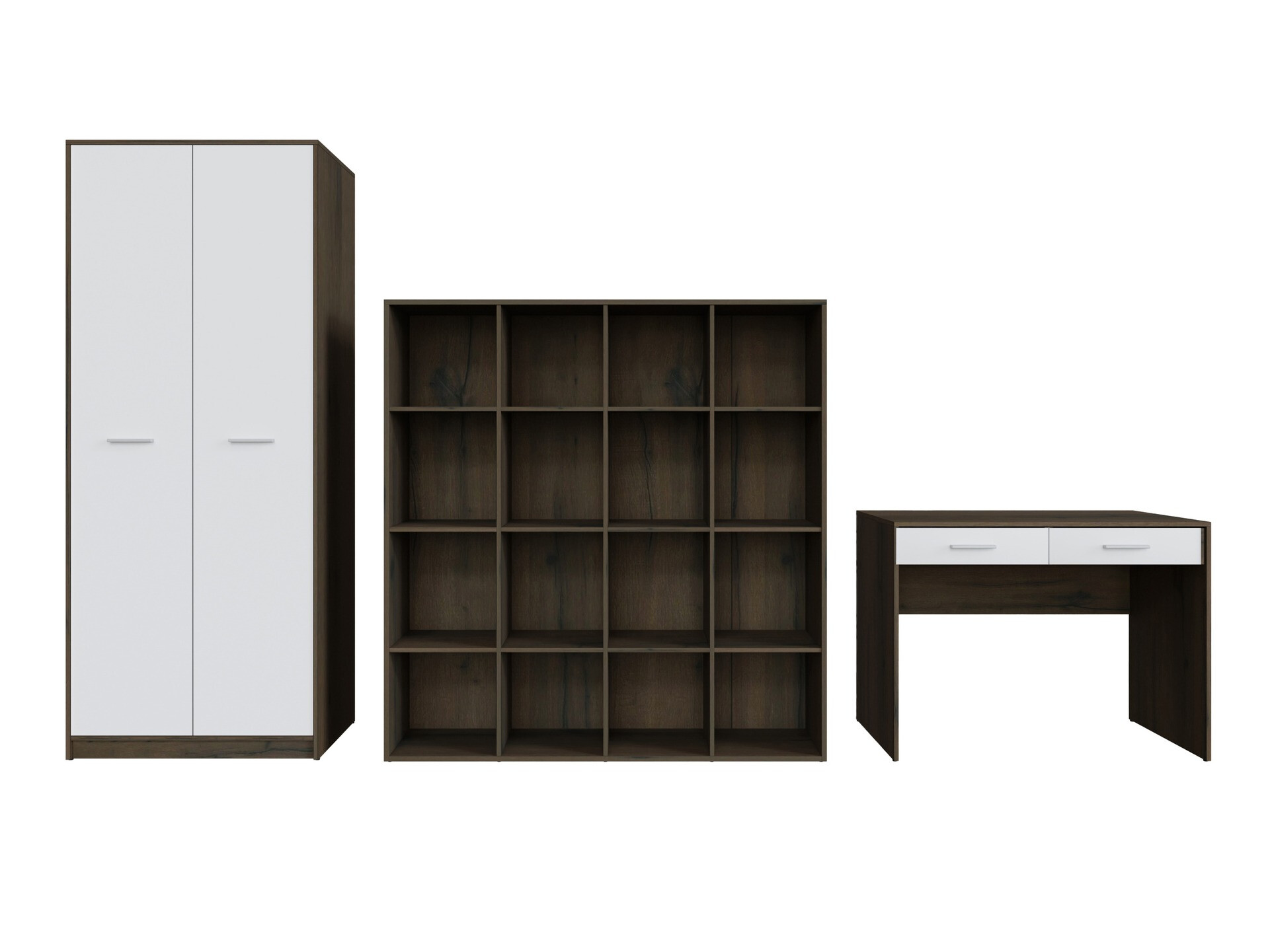 Otthoni iroda készlet Novsore 166 (Sötét tölgy + Fehér)