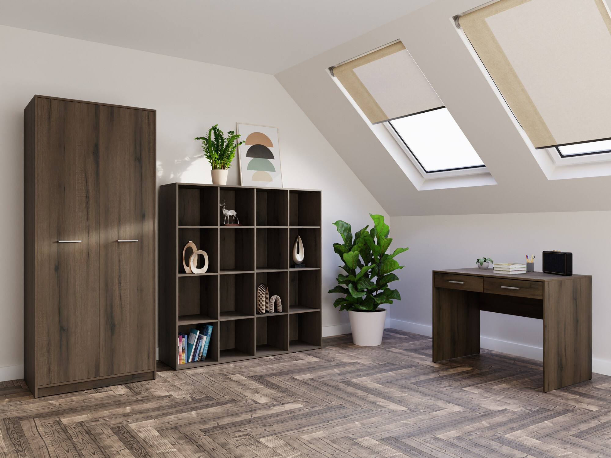 Otthoni iroda készlet Novsore 166 (Sötét tölgy)