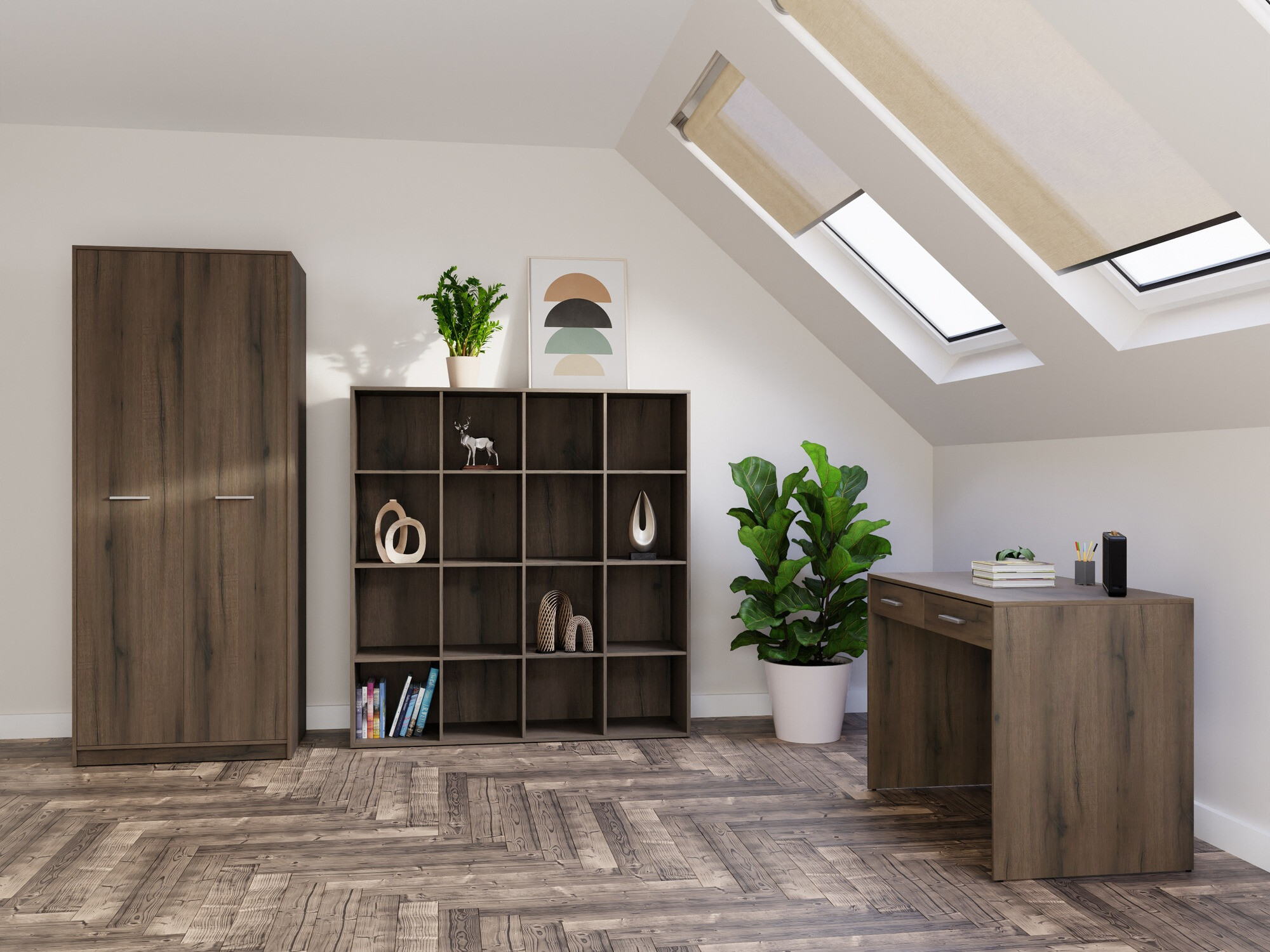 Otthoni iroda készlet Novsore 166 (Sötét tölgy)