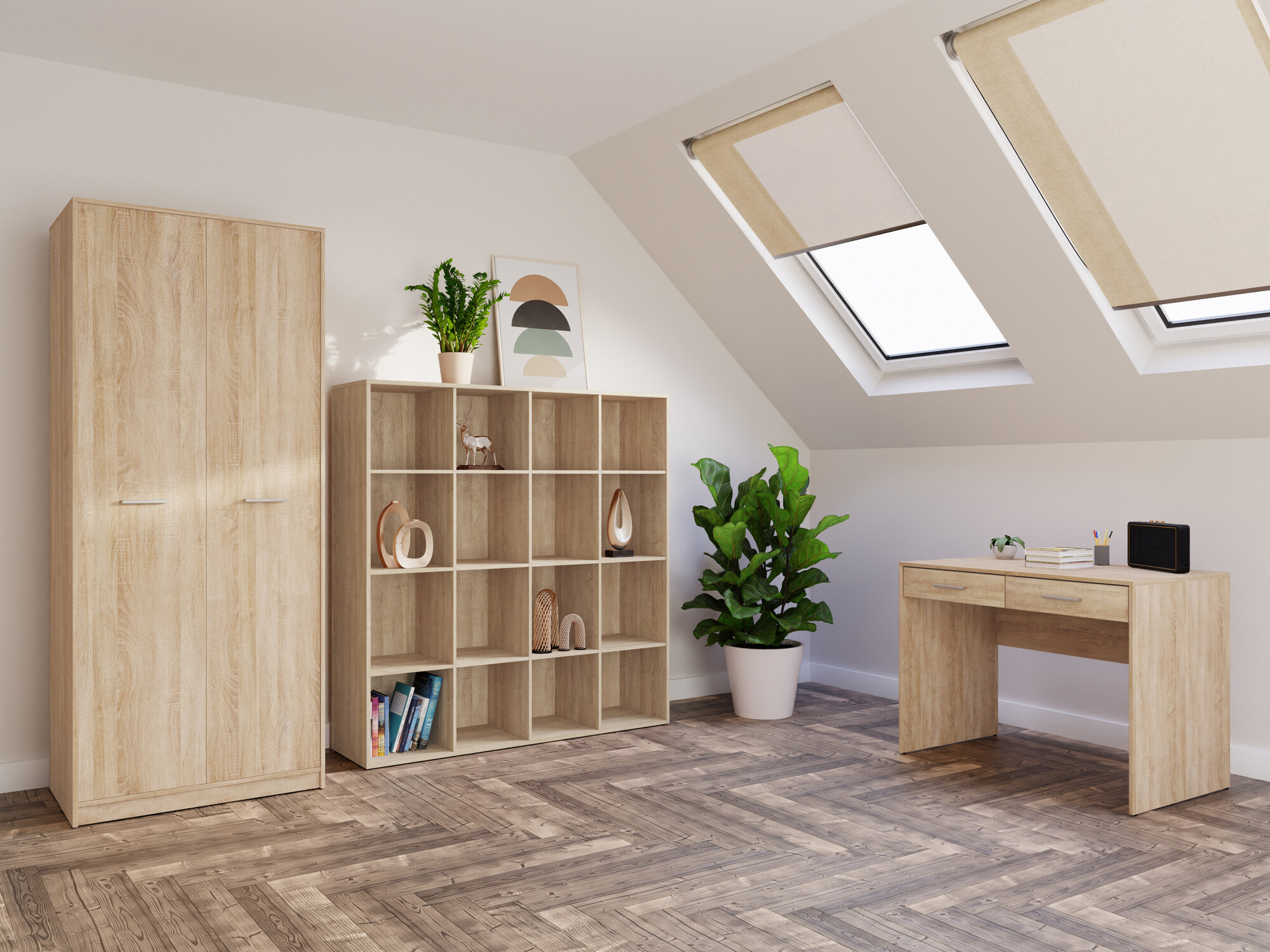 Otthoni iroda készlet Novsore 166 (Sonoma tölgy)