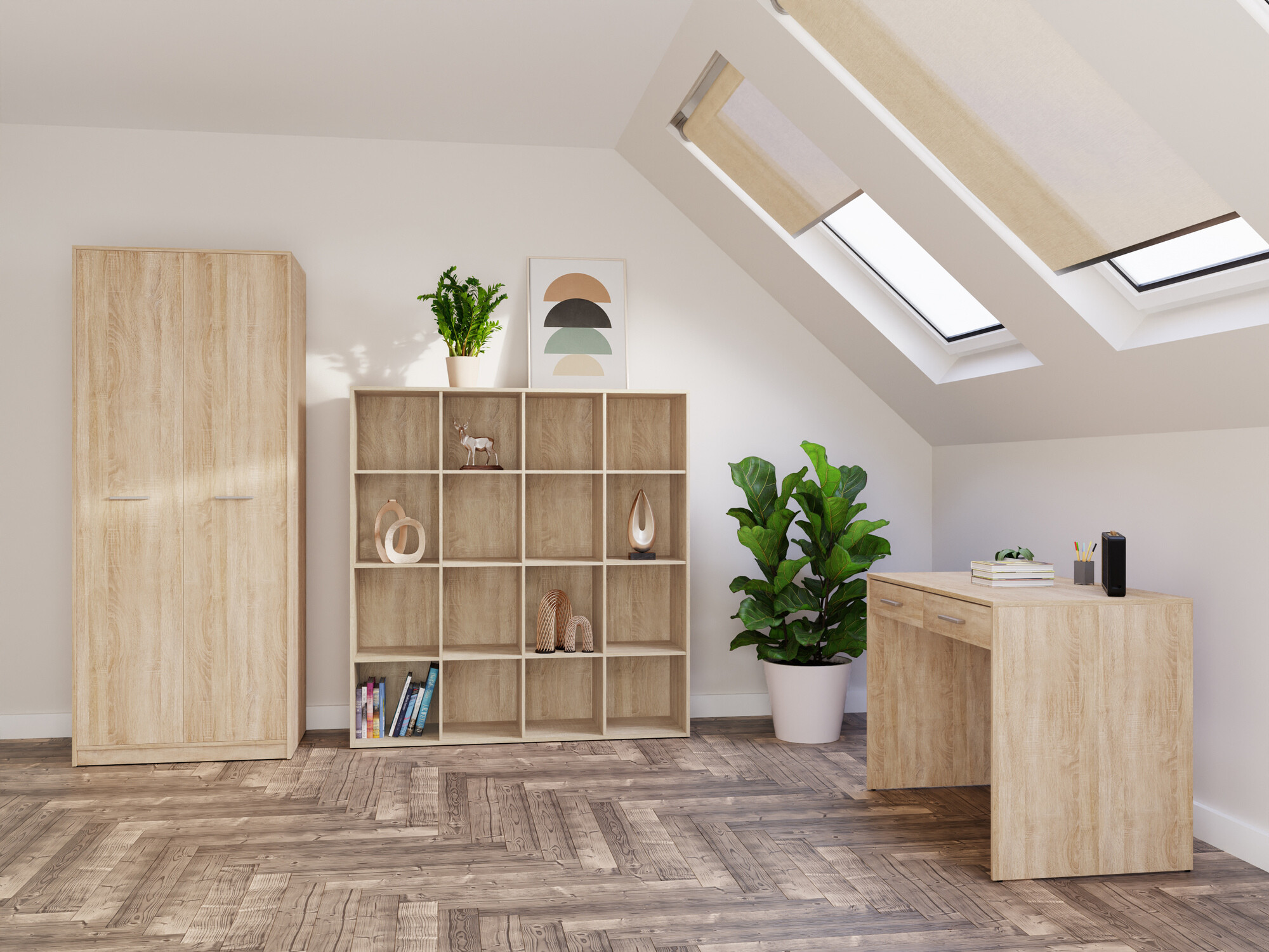 Otthoni iroda készlet Novsore 166 (Sonoma tölgy)