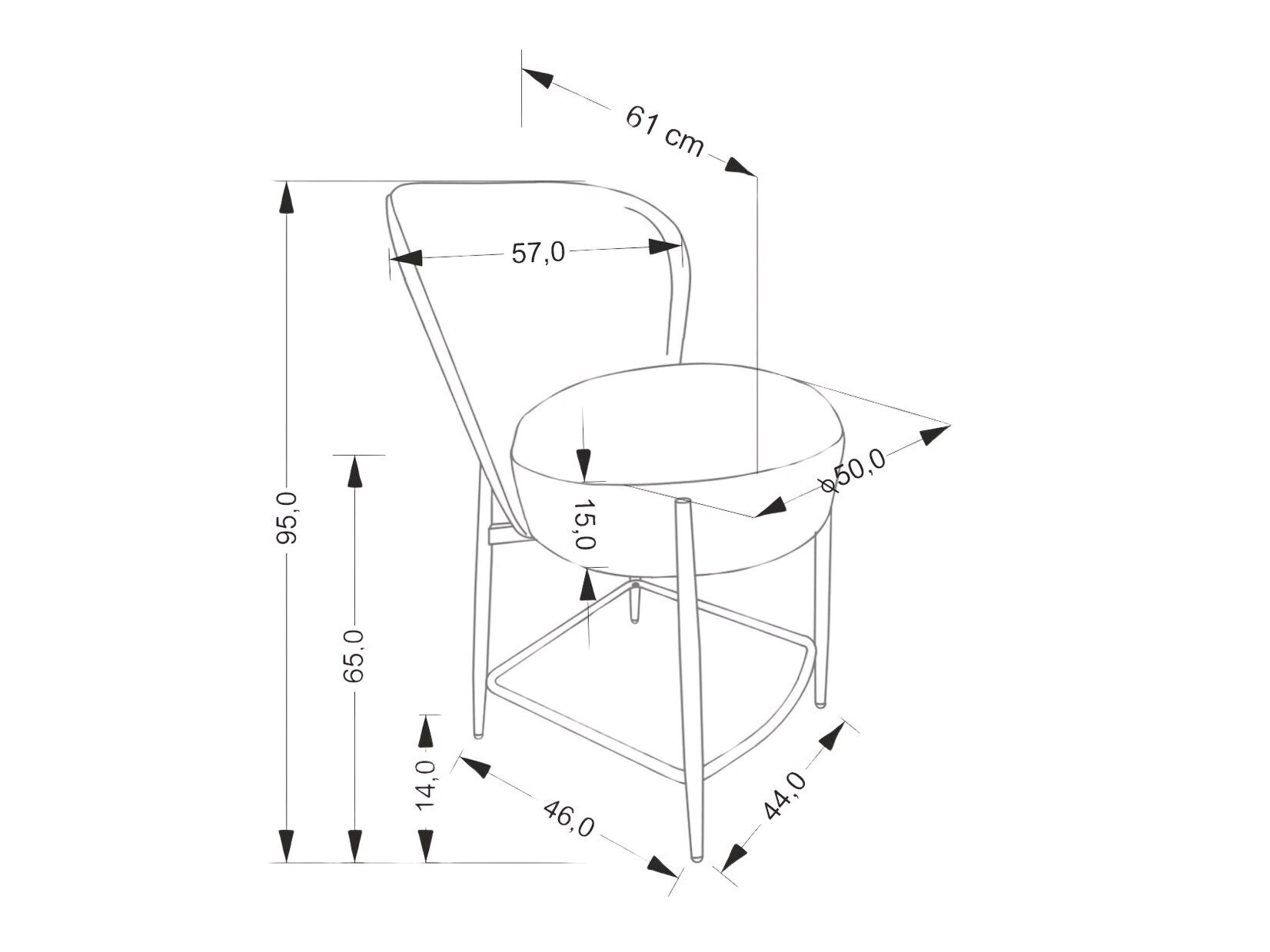 Alacsony bárszék Houston 1919 (Bézs)