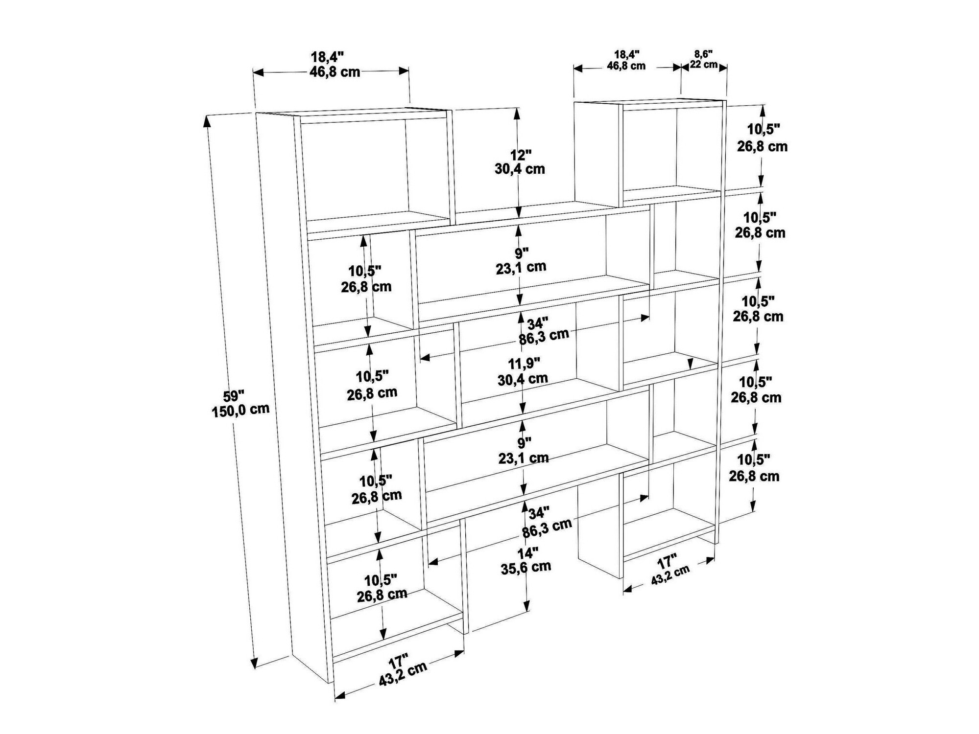 Könyvespolc Kailua 2448
