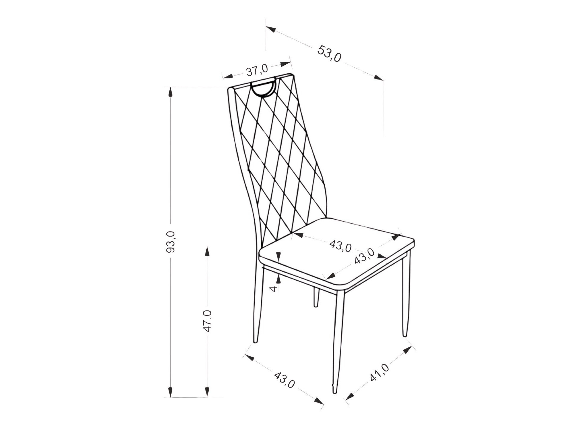 Szék Houston 1921 (Fekete)