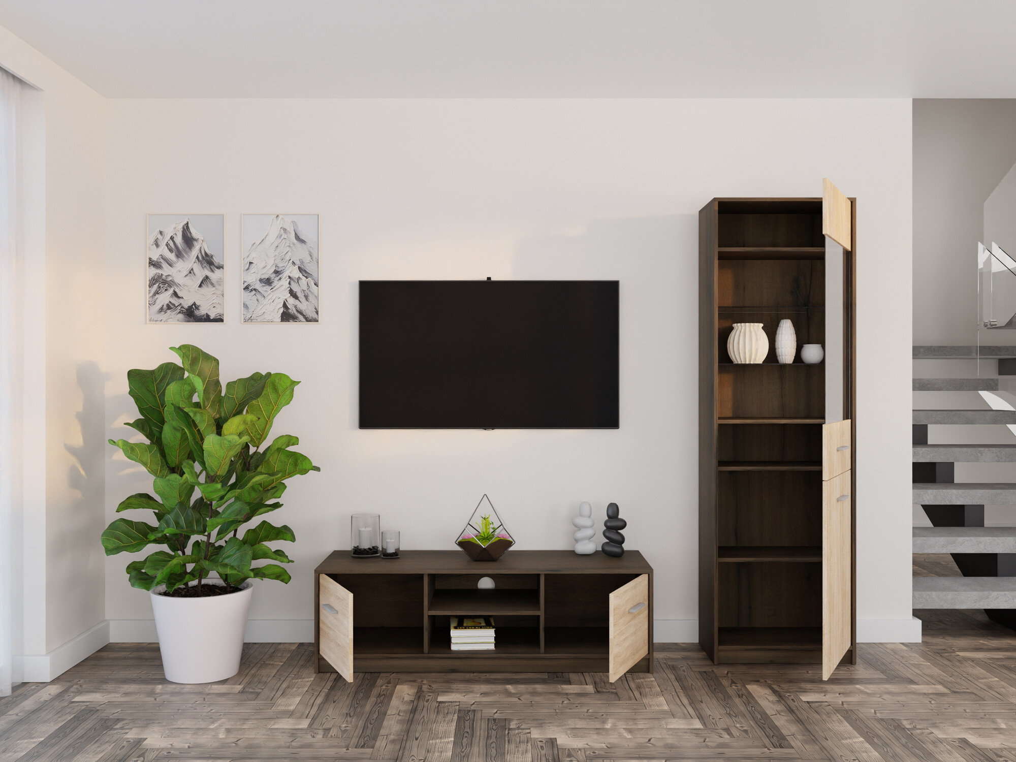 Nappali szett Novsore 161 (Sötét tölgy + Sonoma tölgy)