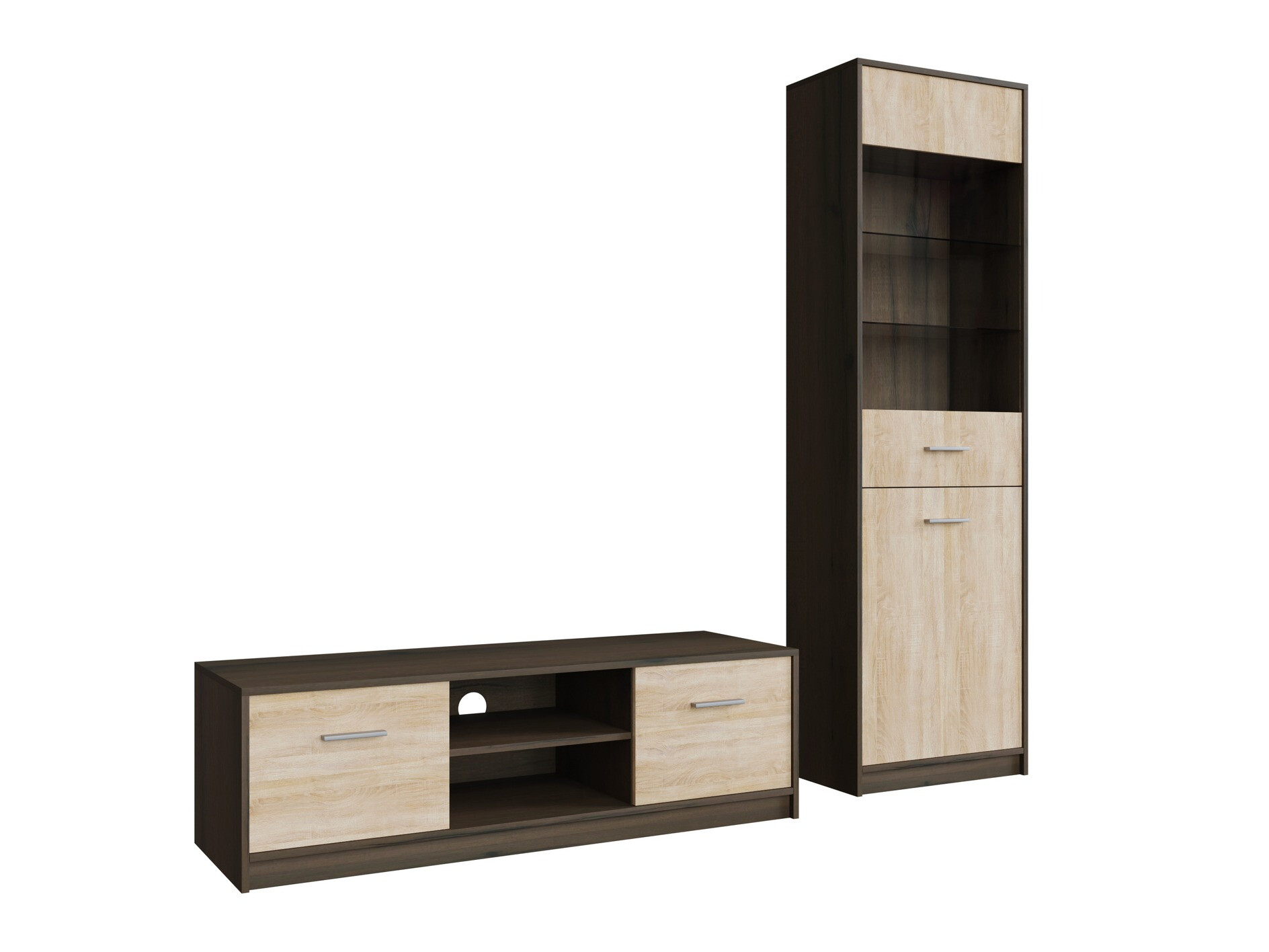 Nappali szett Novsore 161 (Sötét tölgy + Sonoma tölgy)