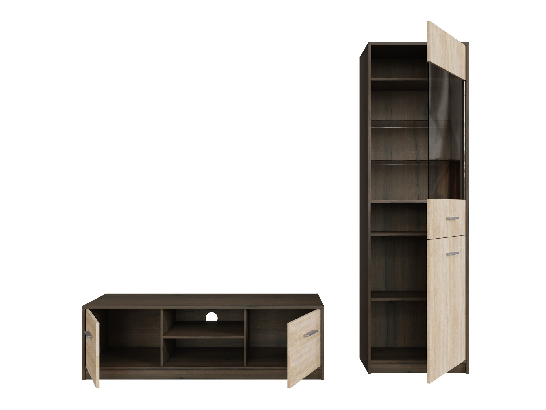 Nappali szett Novsore 161 (Sötét tölgy + Sonoma tölgy)