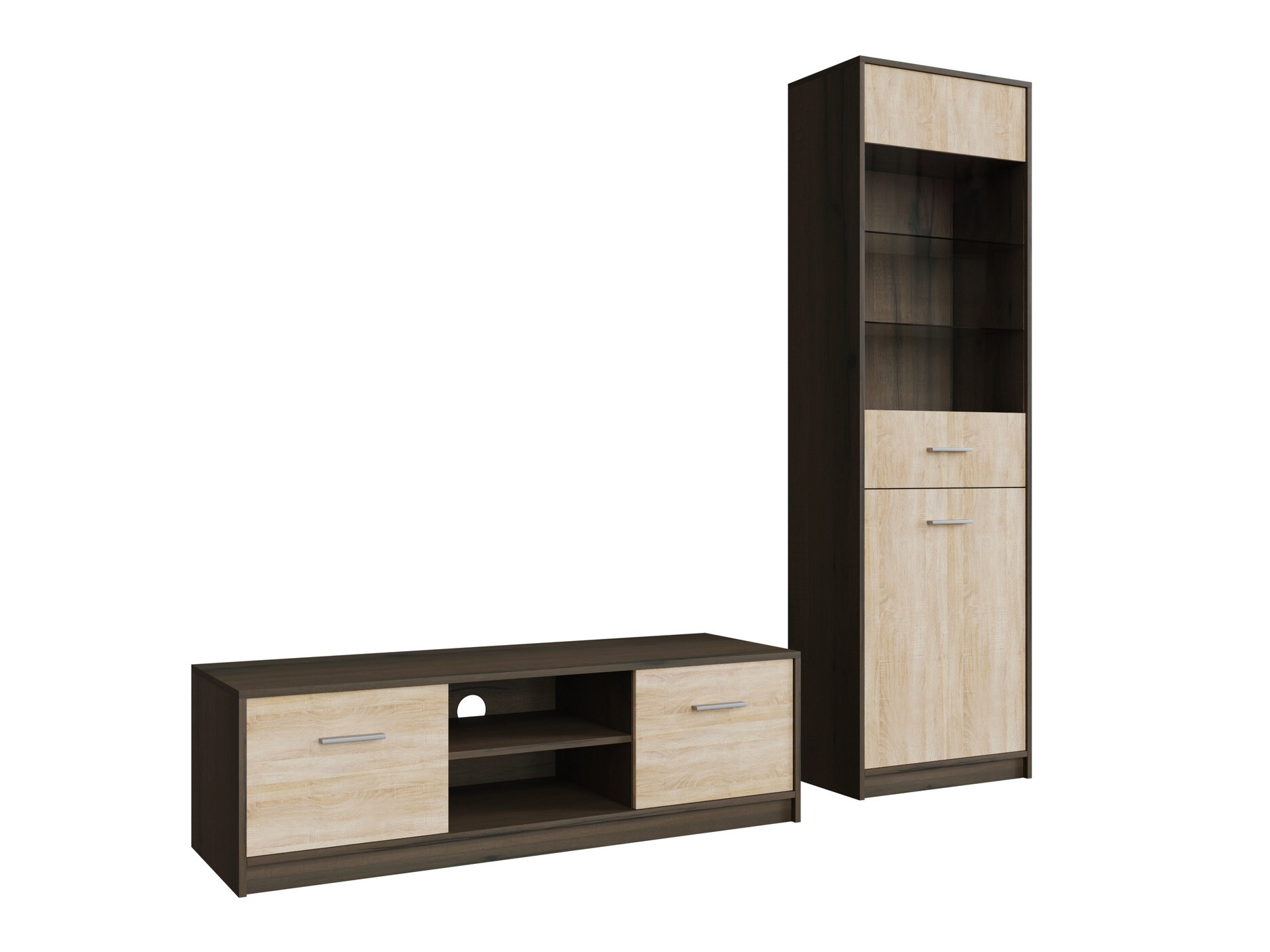 Nappali szett Novsore 161 (Sötét tölgy + Sonoma tölgy)