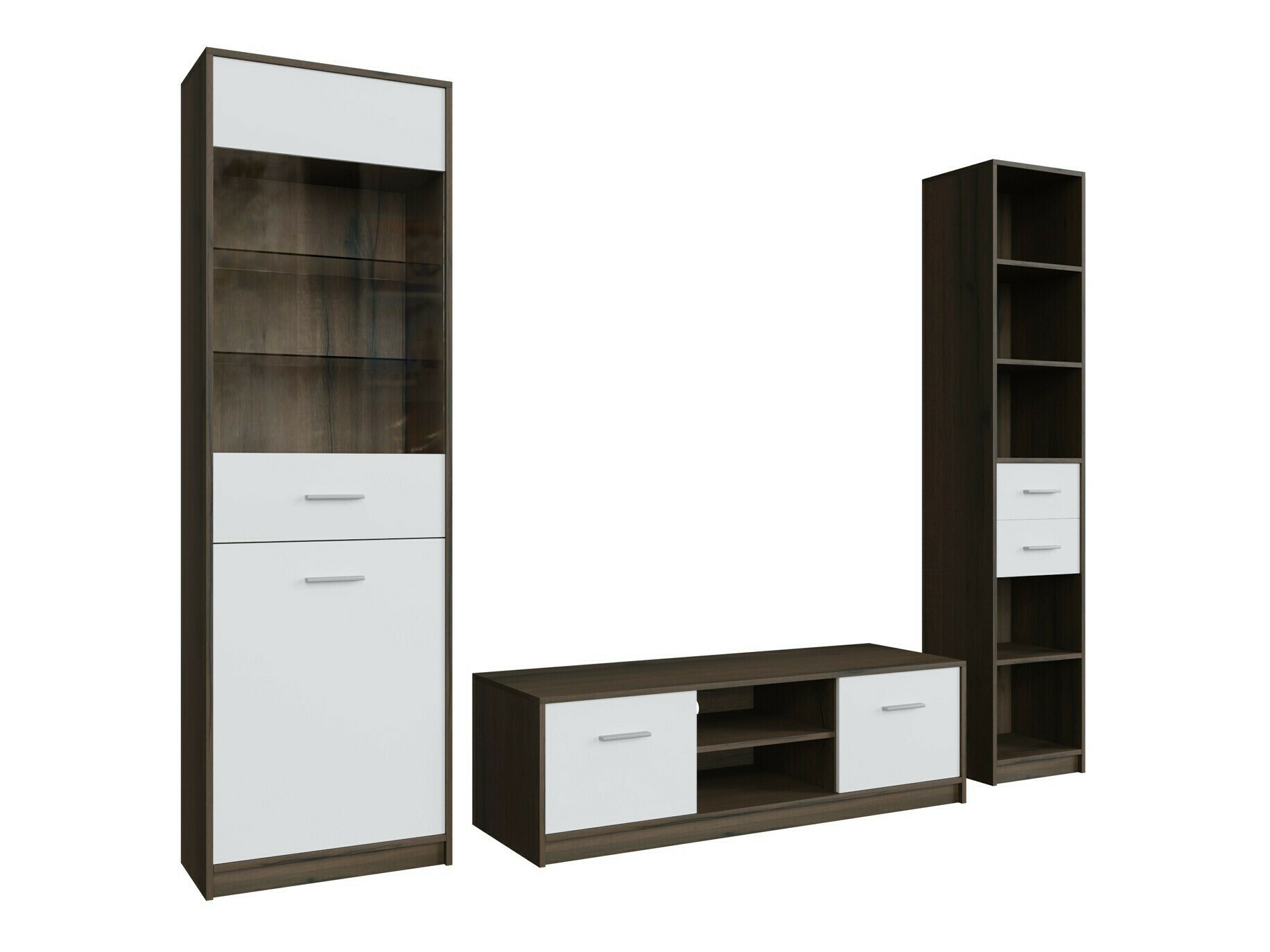 Nappali szett Novsore 163 (Sötét tölgy + Fehér)