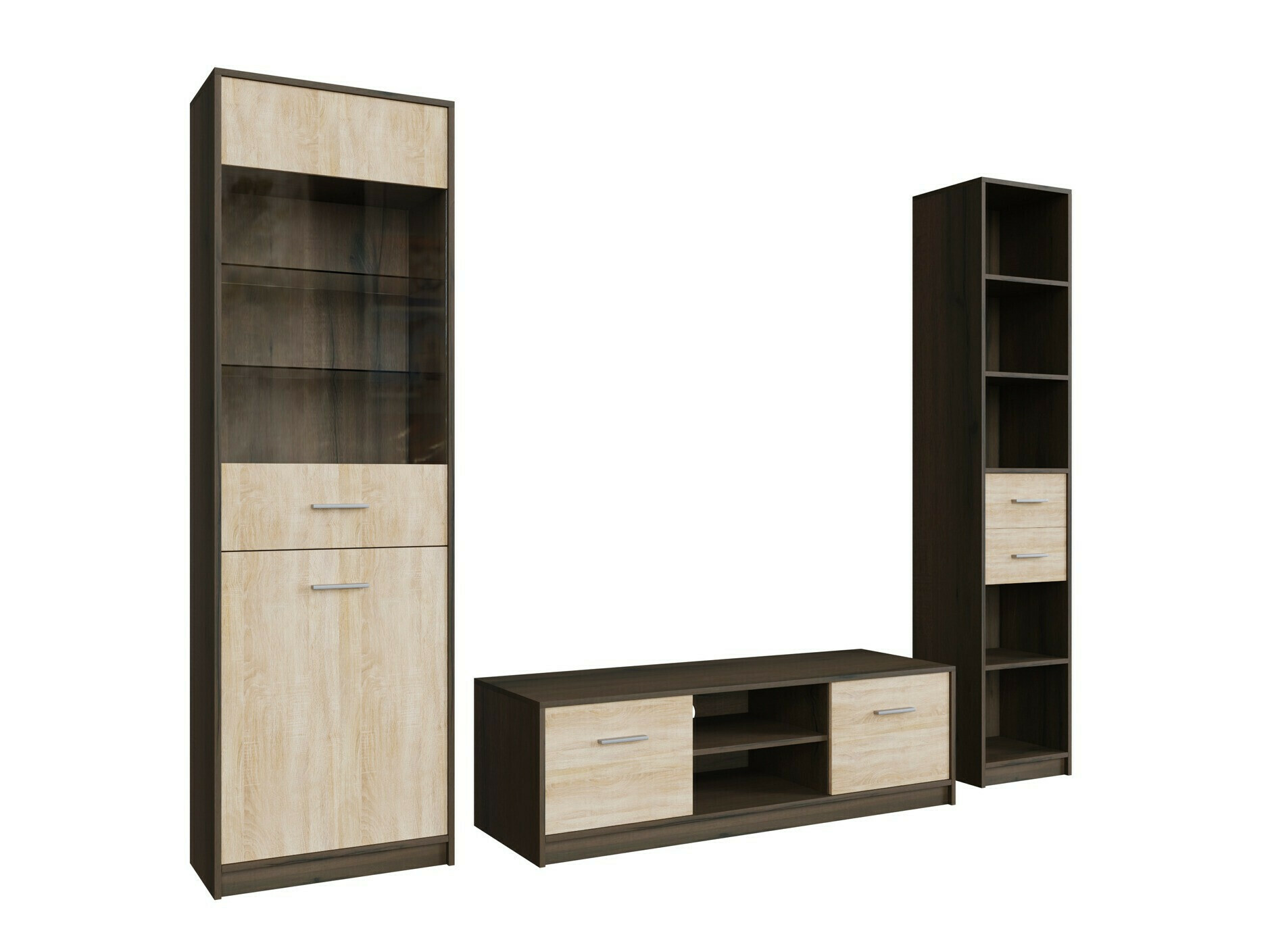 Nappali szett Novsore 163 (Sötét tölgy + Sonoma tölgy)