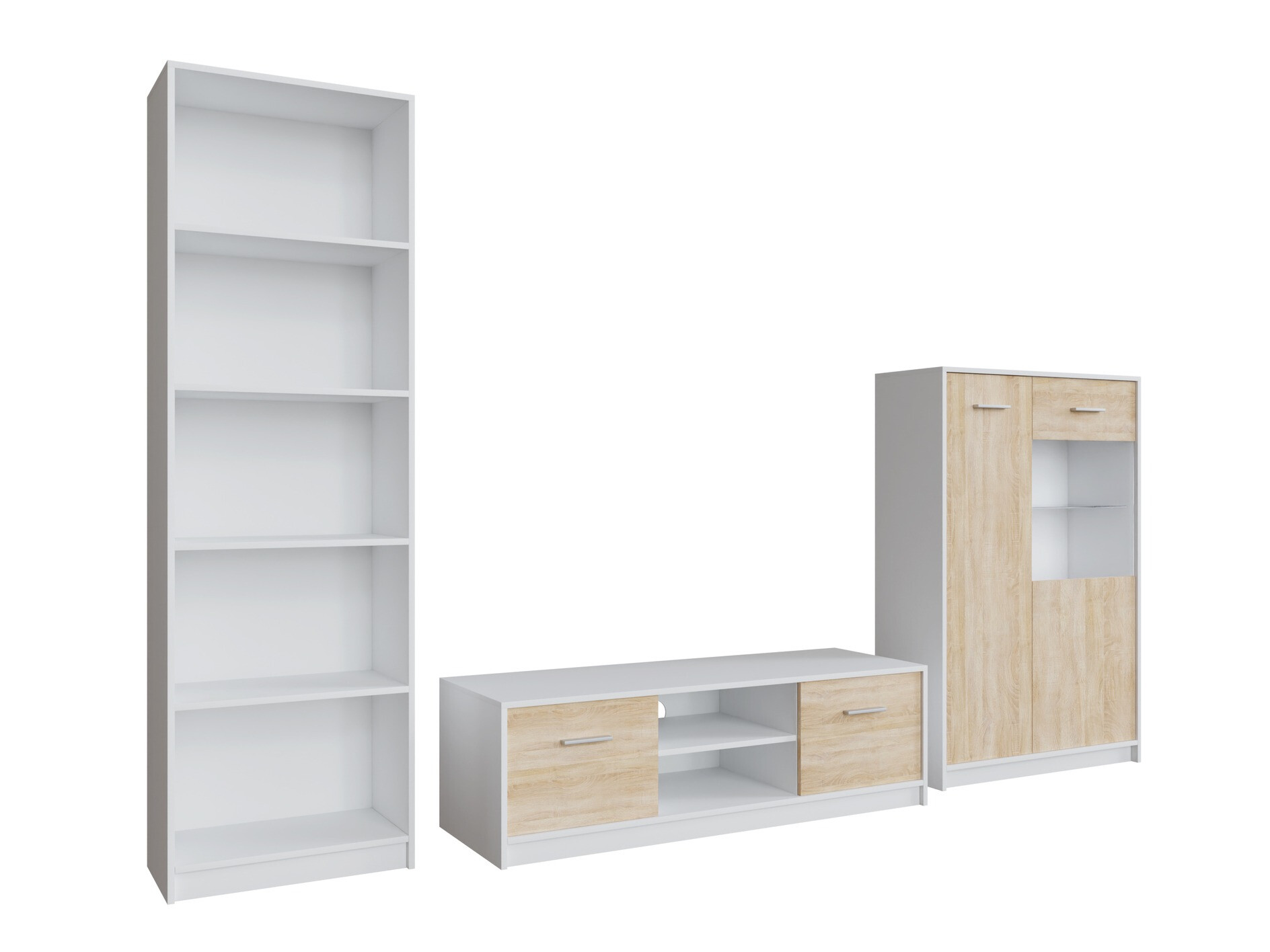 Nappali szett Novsore 164 (Fehér + Sonoma tölgy)