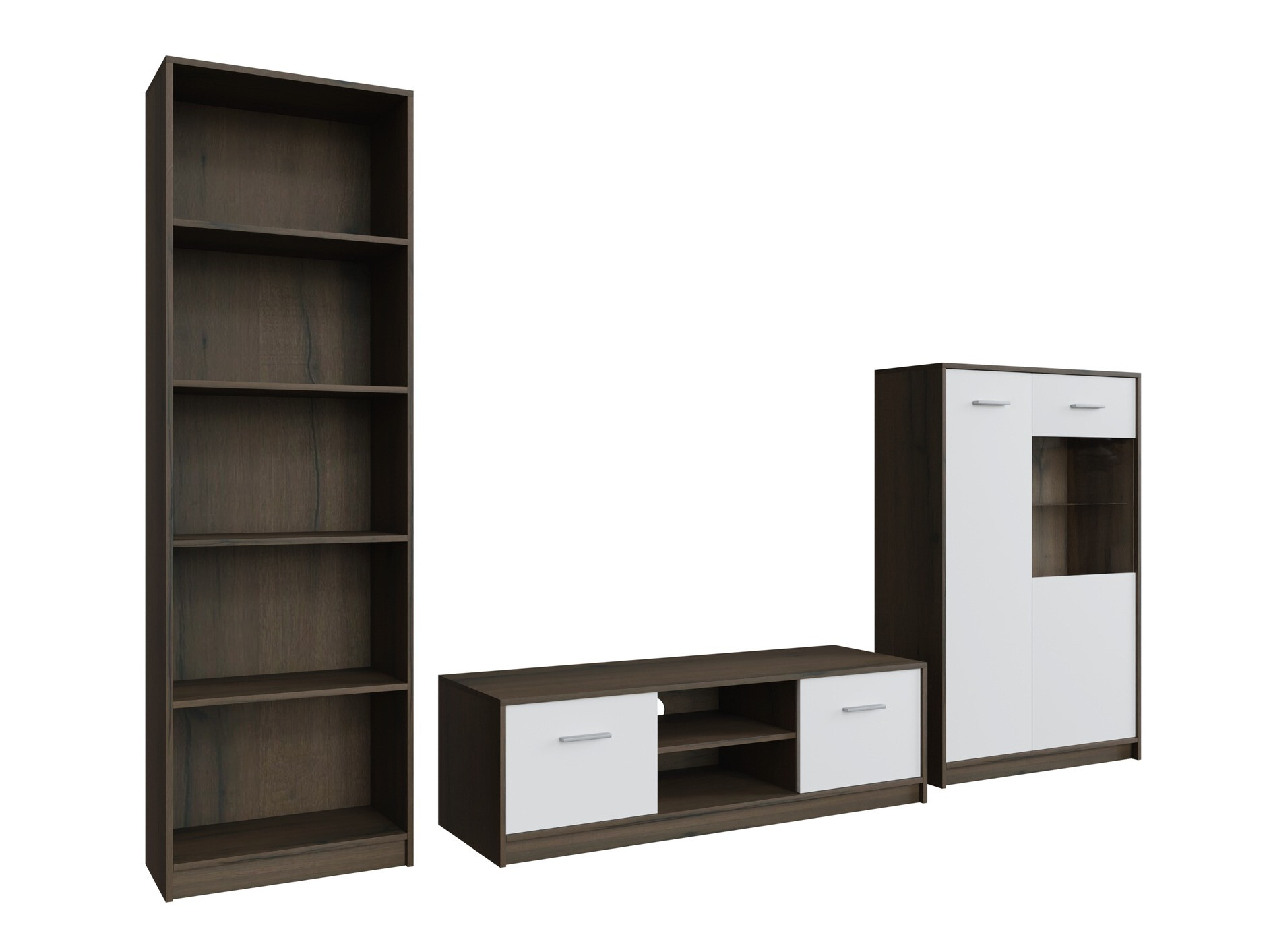 Nappali szett Novsore 164 (Sötét tölgy + Fehér)