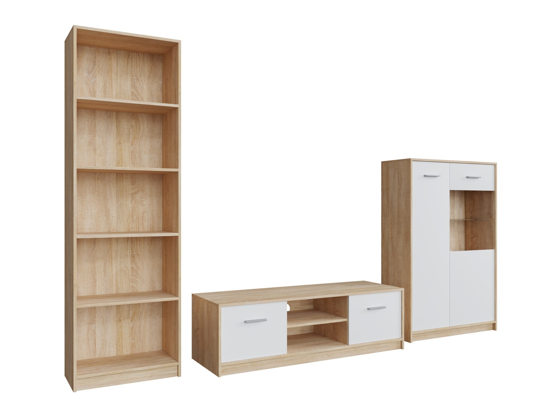 Nappali szett Novsore 164 (Sonoma tölgy + Fehér)