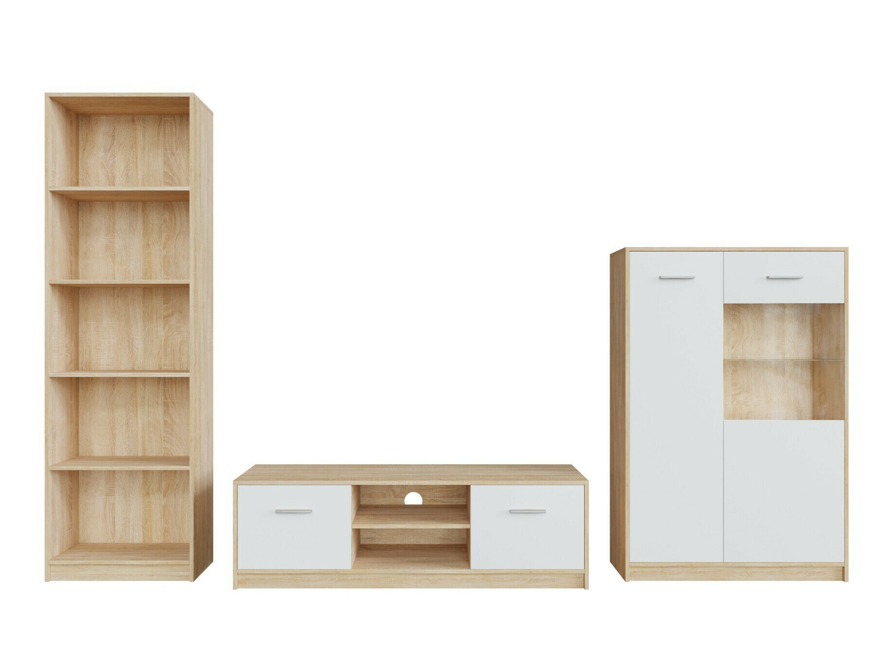 Nappali szett Novsore 164 (Sonoma tölgy + Fehér)