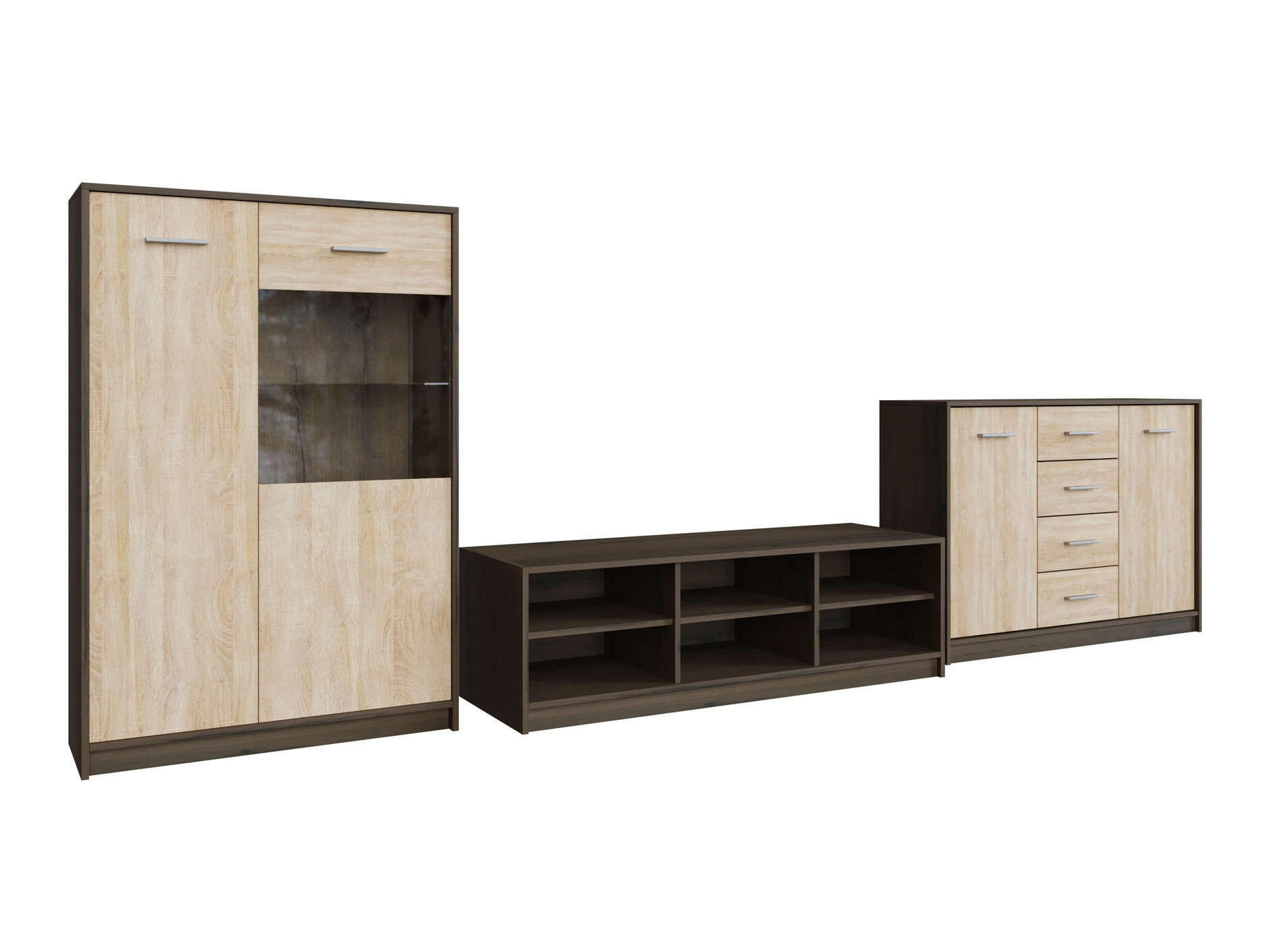 Nappali szett Novsore 165 (Sötét tölgy + Sonoma tölgy)