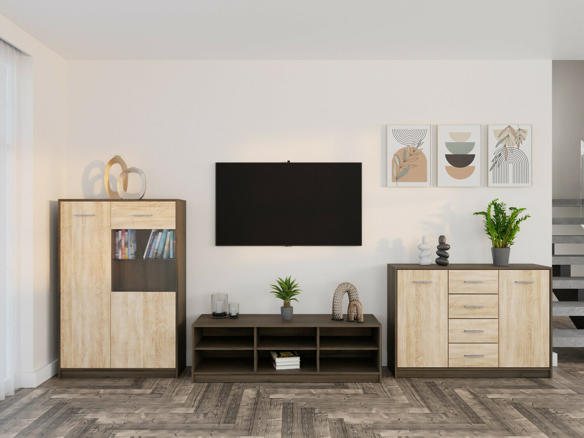 Nappali szett Novsore 165 (Sötét tölgy + Sonoma tölgy)