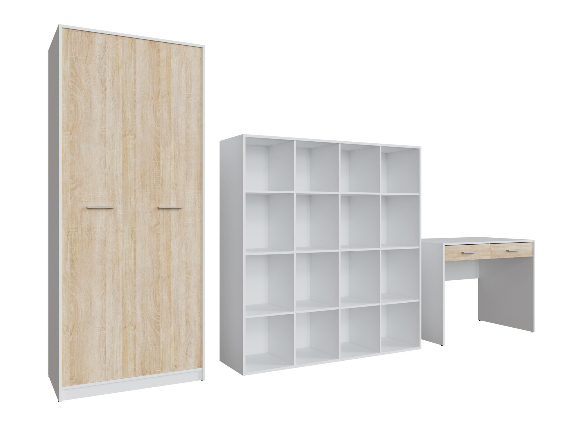 Otthoni iroda készlet Novsore 166 (Fehér + Sonoma tölgy)