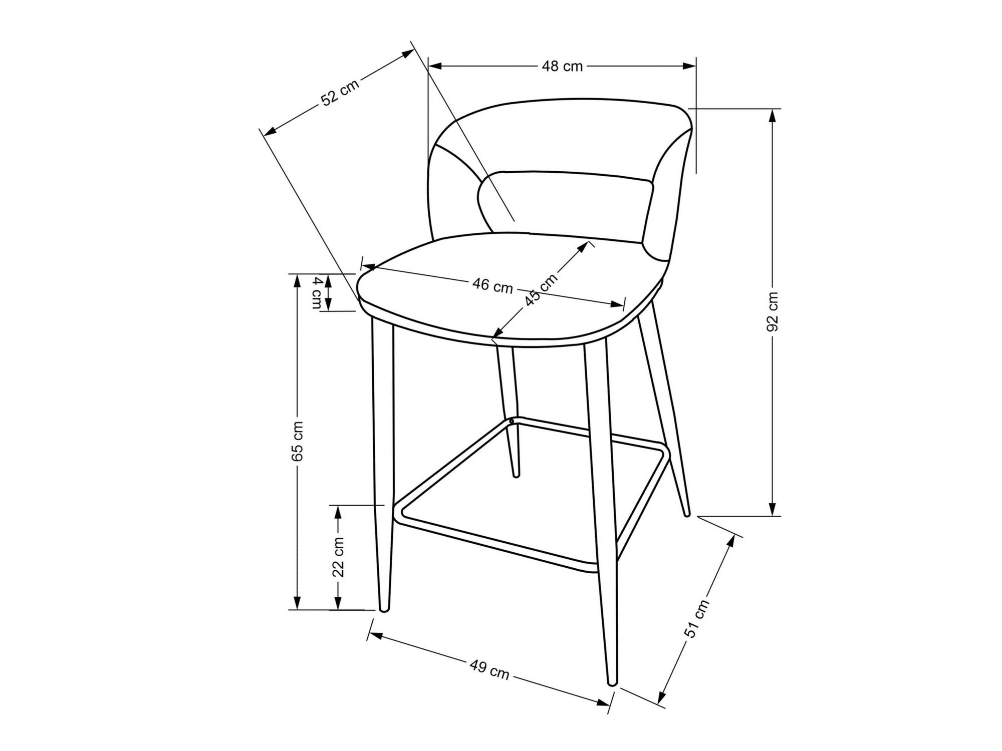 Alacsony bárszék Houston 1932 (Bézs)