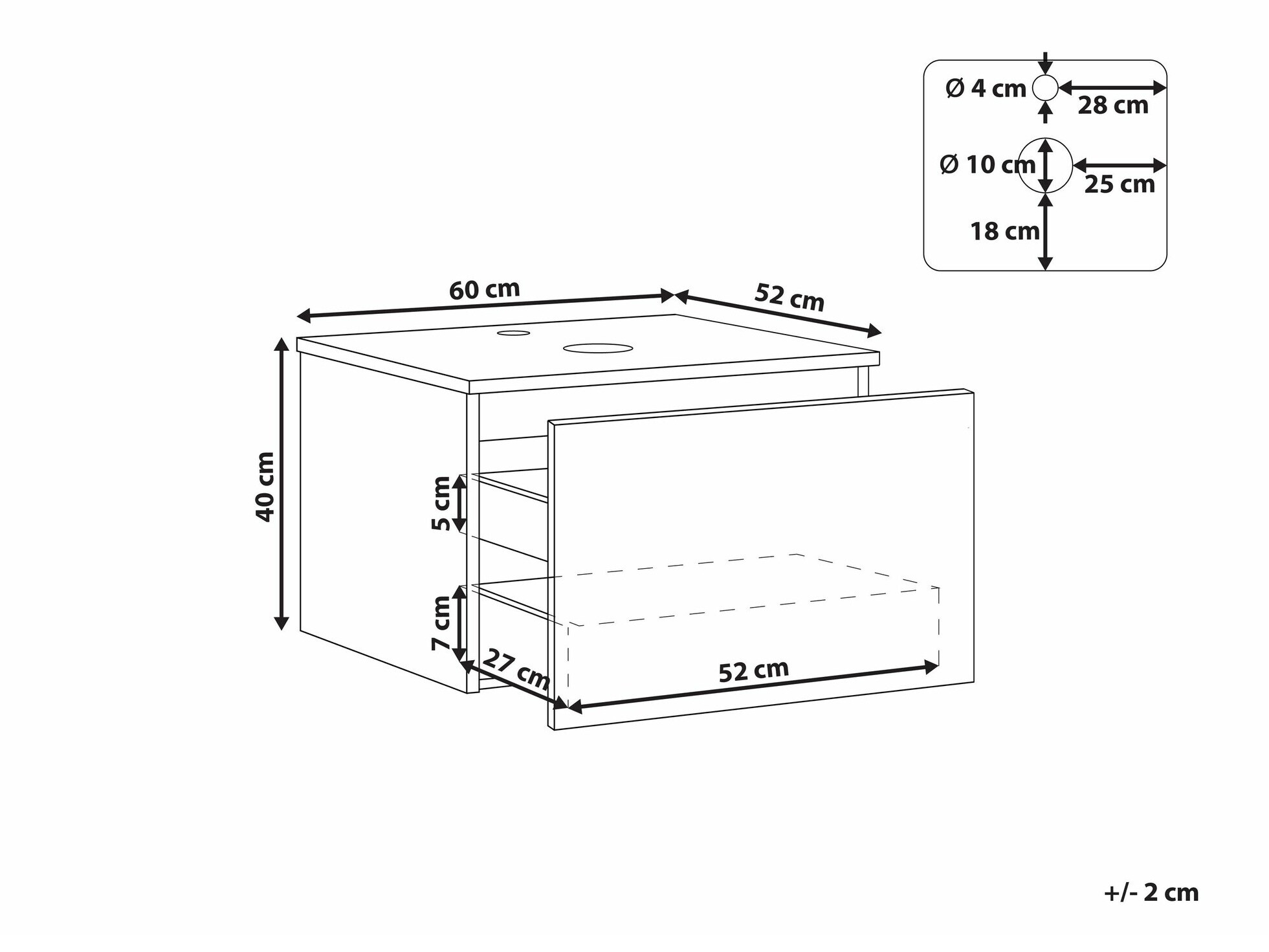Fali szekrény mosdónak SH9134 sérült csomagolással