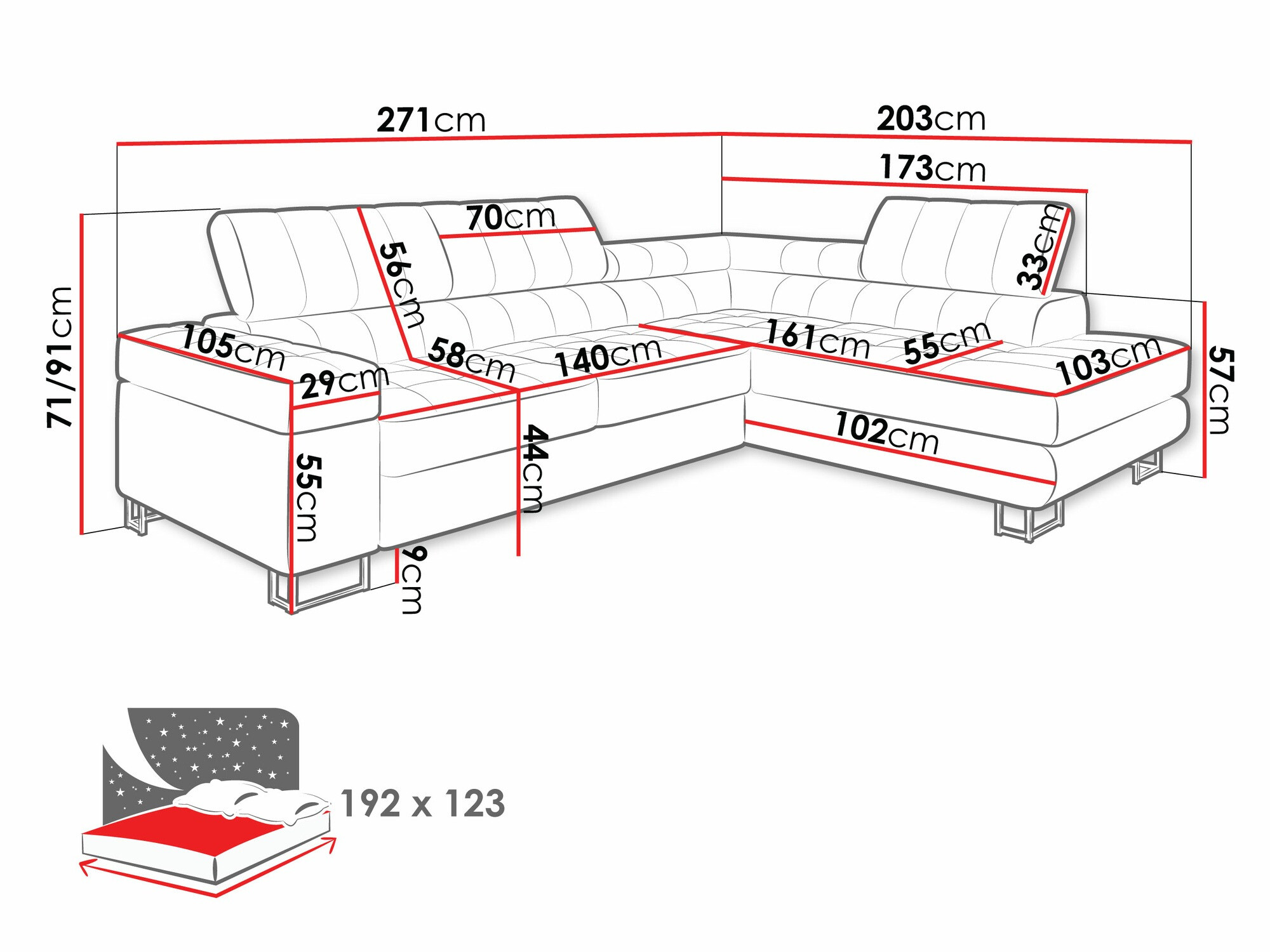 Sarokkanapé Comfivo 232 (Fresh 11)