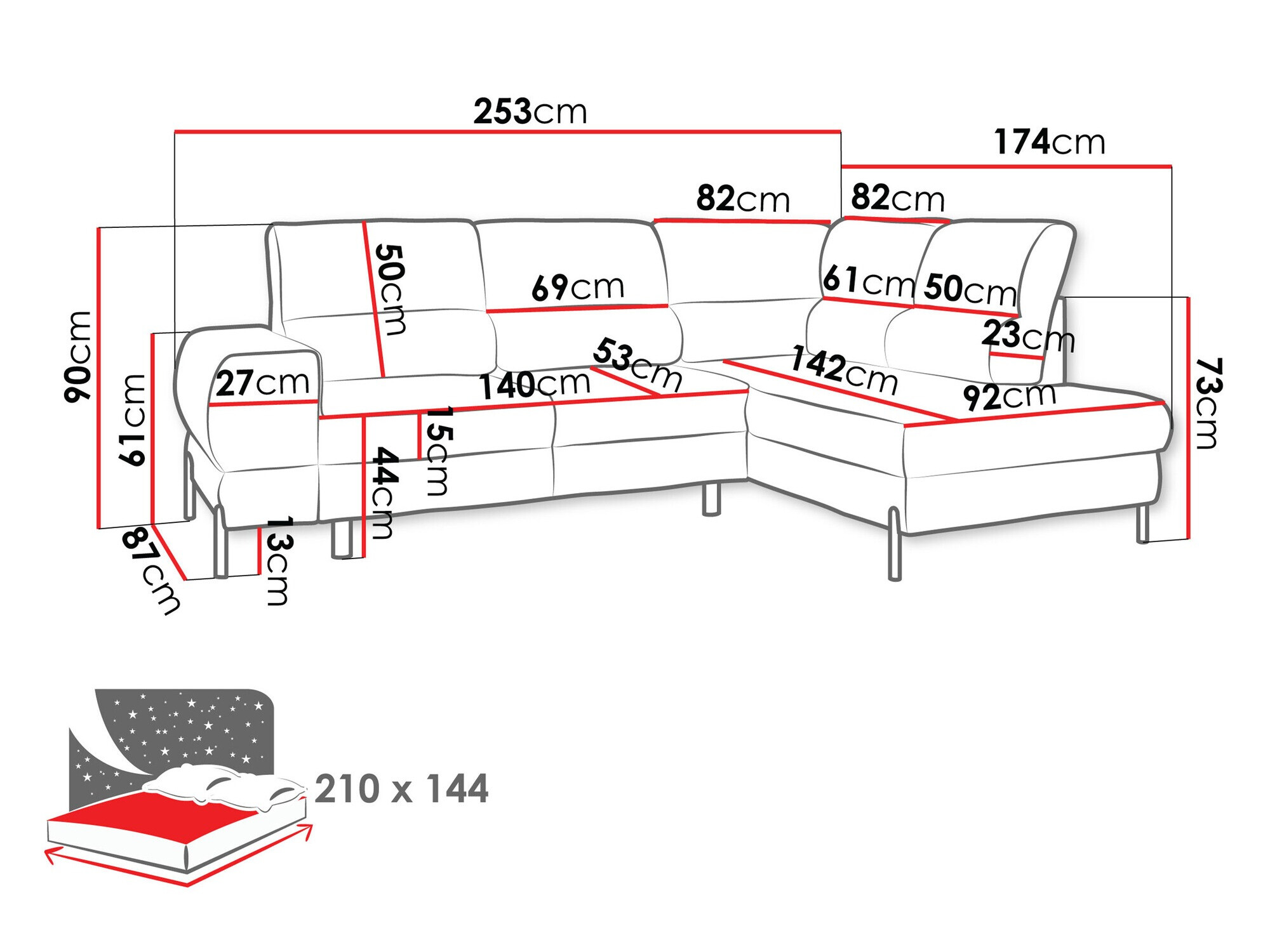 Sarokkanapé Sanford 105 (Velo 635)