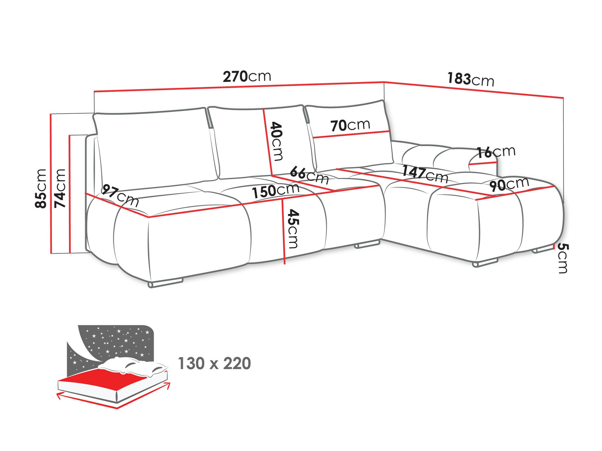 Sarokkanapé Camden 106 (Velo 621)