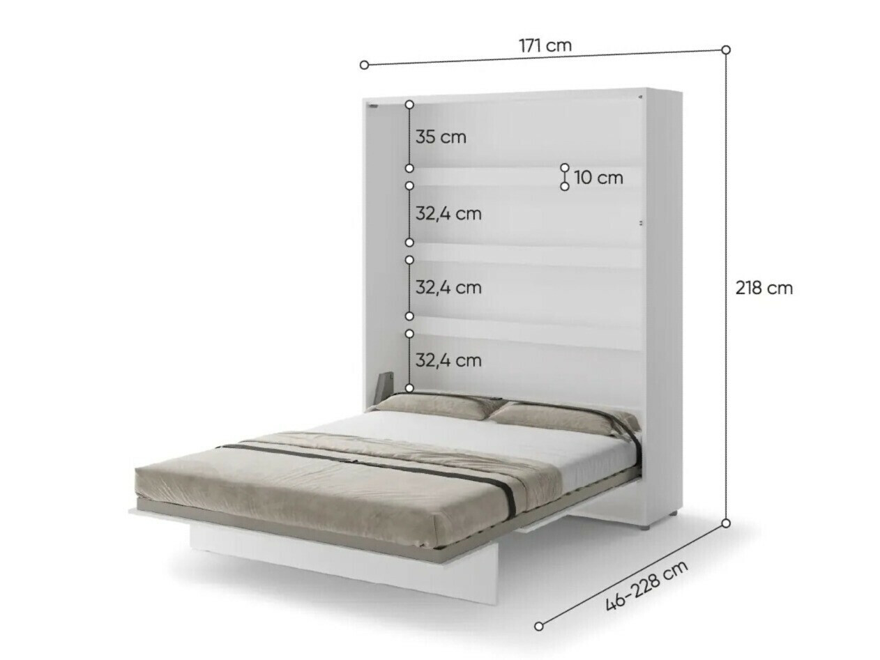 Bútorkészlet Concept Pro Lenart VI (Fényes fehér + Fehér + Kék)