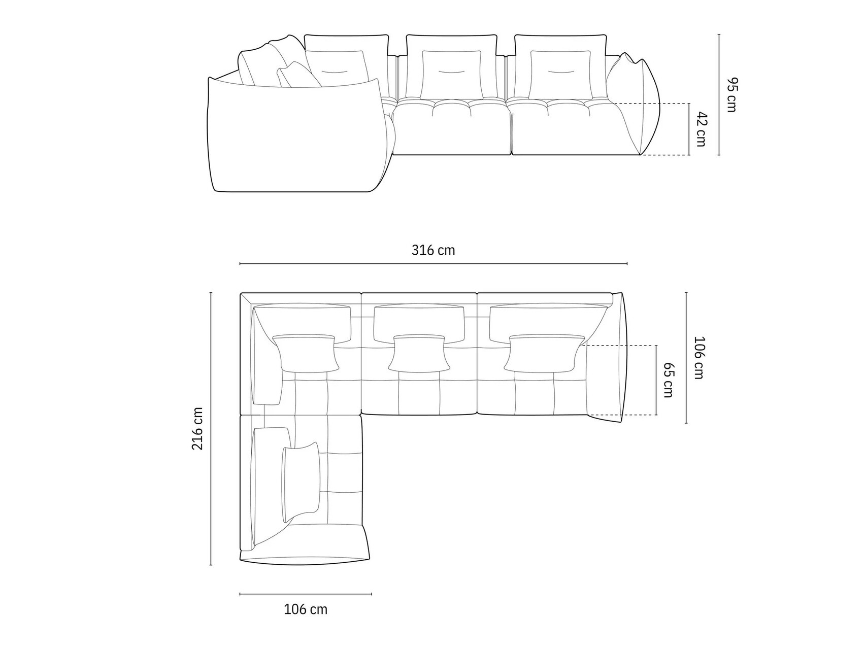 Moduláris sarokkanapé Benorli 105 (City 05)